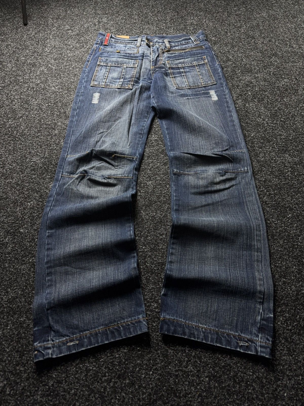 Japanese Brand Avant-garde 00s Retro Vintage baggy Japanese Y2K Denim pants Size US 33 - 1 Thumbnail