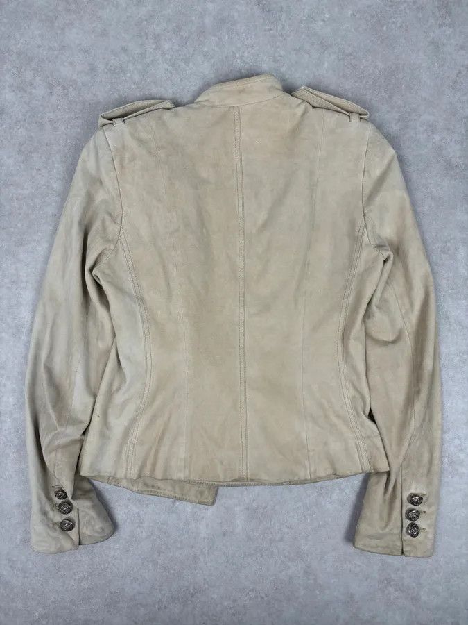 Dior AW2005 Christian Dior Beige Asymmetrical Officer Leather Jacket Size S / US 4 / IT 40 - 5 Thumbnail