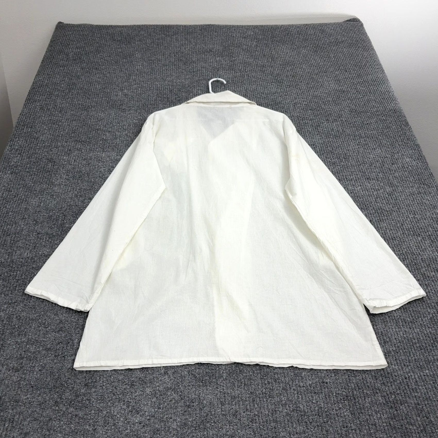 PrettyLittleThing PrettyLittleThing Shirt 10 White Cotton Long Sleeve Button Up Oversized Womens Size L / US 10 / IT 46 - 6 Thumbnail