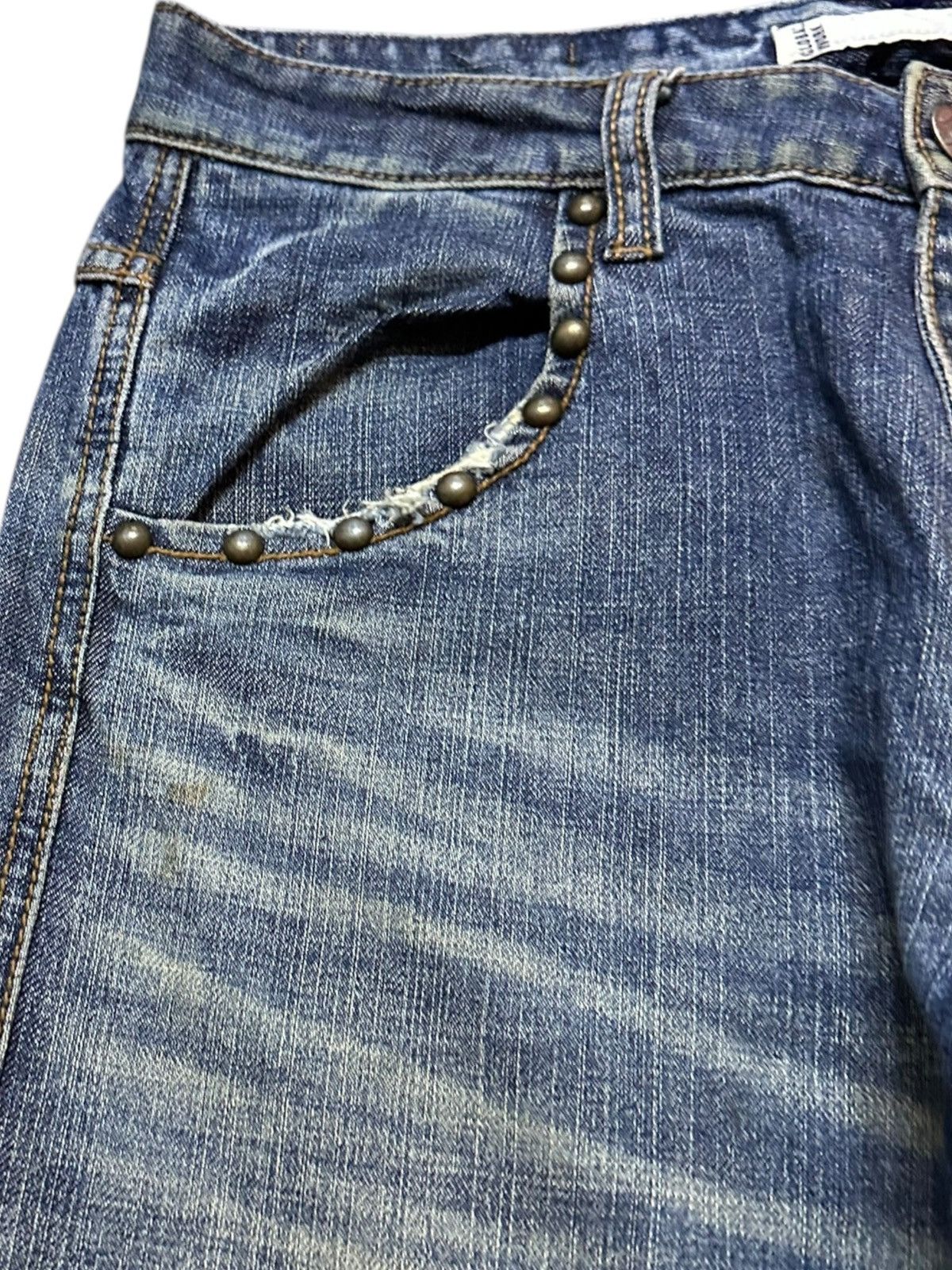 POST ARCHIVE FACTION (PAF) Vintage Global Work Studded Bondage Punk Denim Size US 31 - 8 Thumbnail