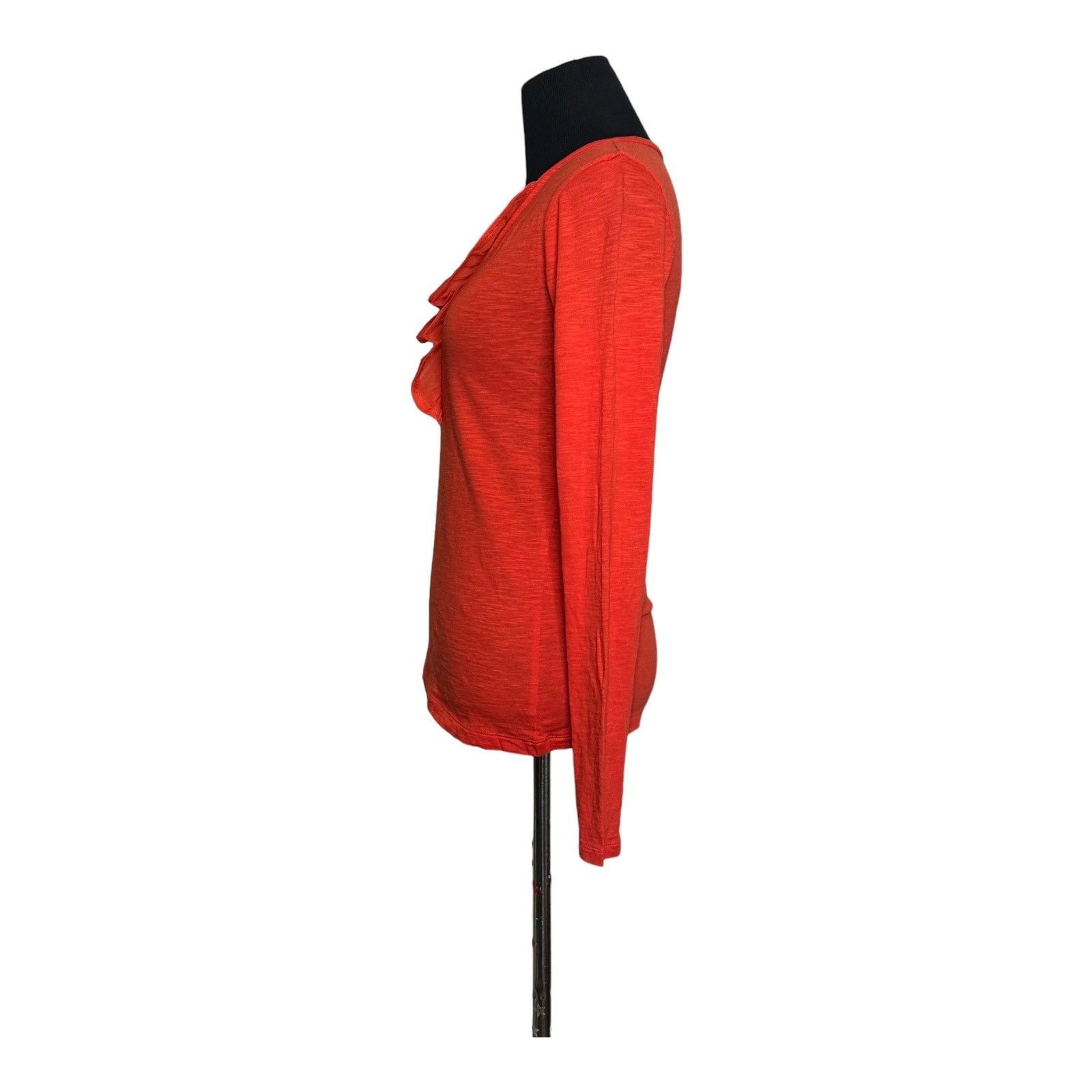 Loft Loft orange long sleeve ruffle blouse size XSP Size XS / US 0-2 / IT 36-38 - 5 Thumbnail