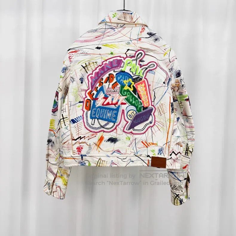 Hermes Hermes 23ss Graffiti Embroidered Denim Jacket Size XS / US 0-2 / IT 36-38 - 2 Thumbnail