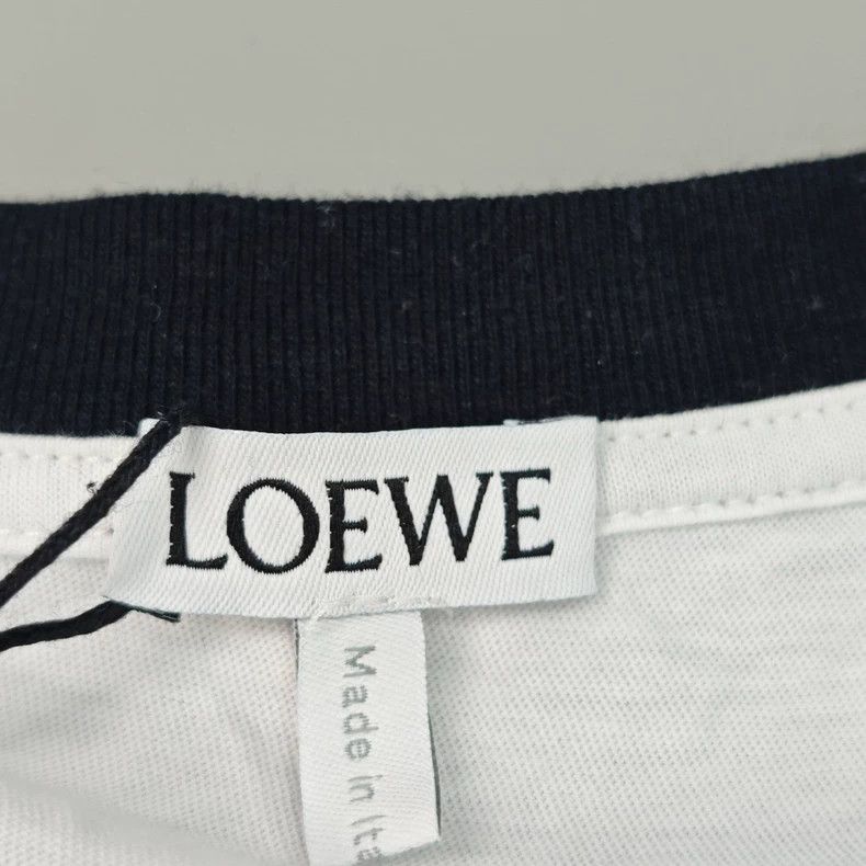 Loewe LOEWE White embroidered classic logo short sleeves Size L / US 10 / IT 46 - 5 Thumbnail