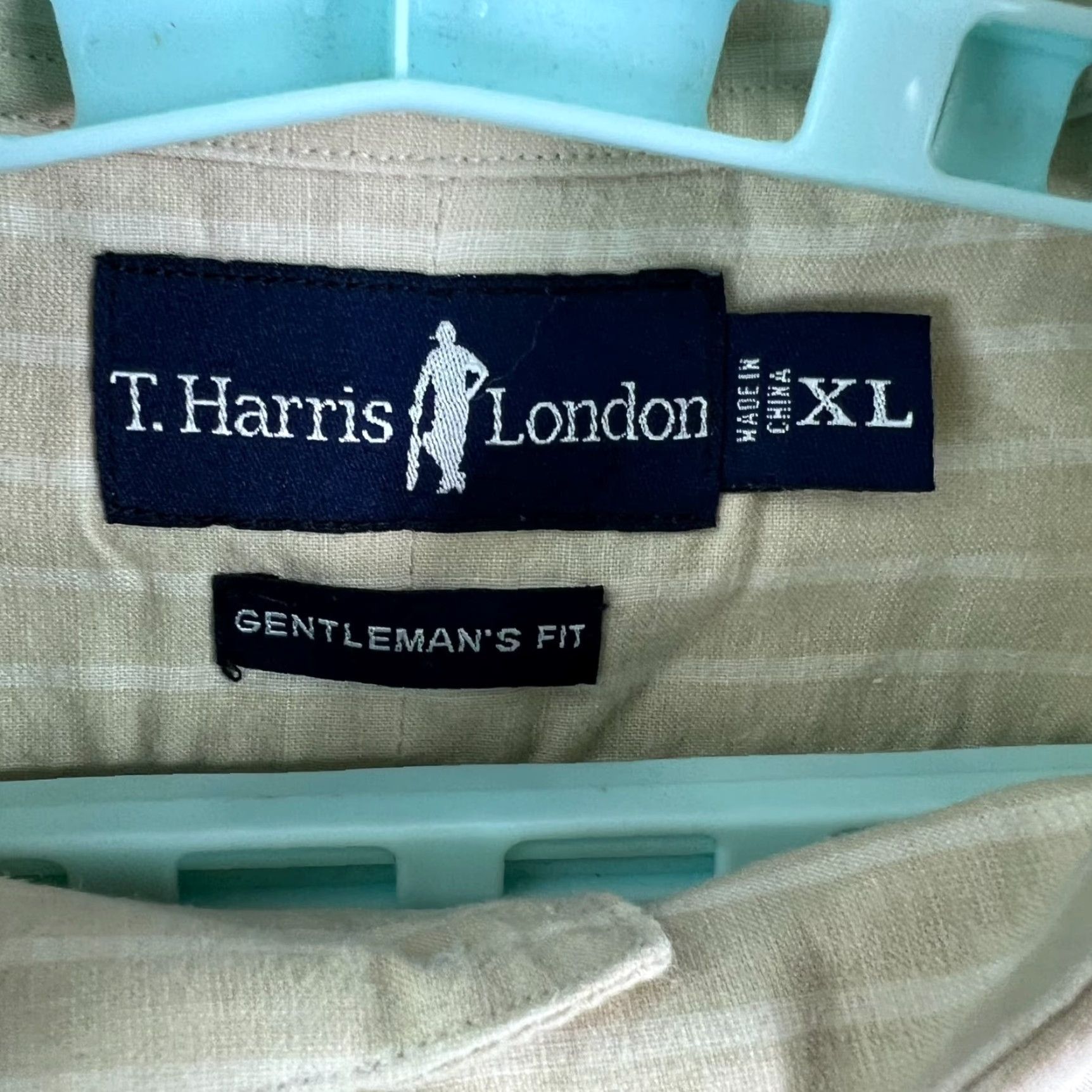 Vintage T. Harris London Striped Button-Up Shirt Mens XL Beige Casual Business Size US XL / EU 56 / 4 - 4 Thumbnail