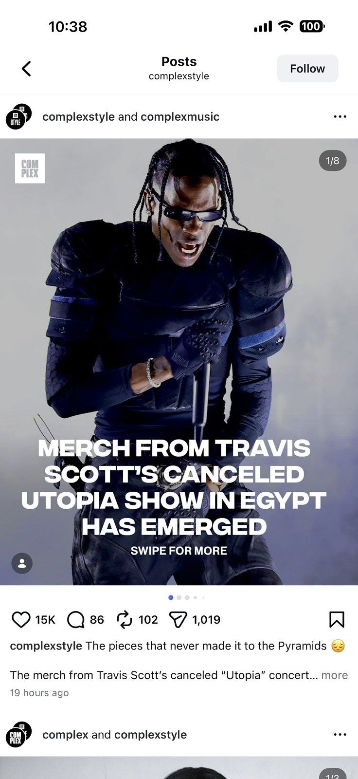 Travis Scott CANCELLED UTOPIA EGYPT MERCH 🇪🇬 Size US L / EU 52-54 / 3 - 8 Thumbnail