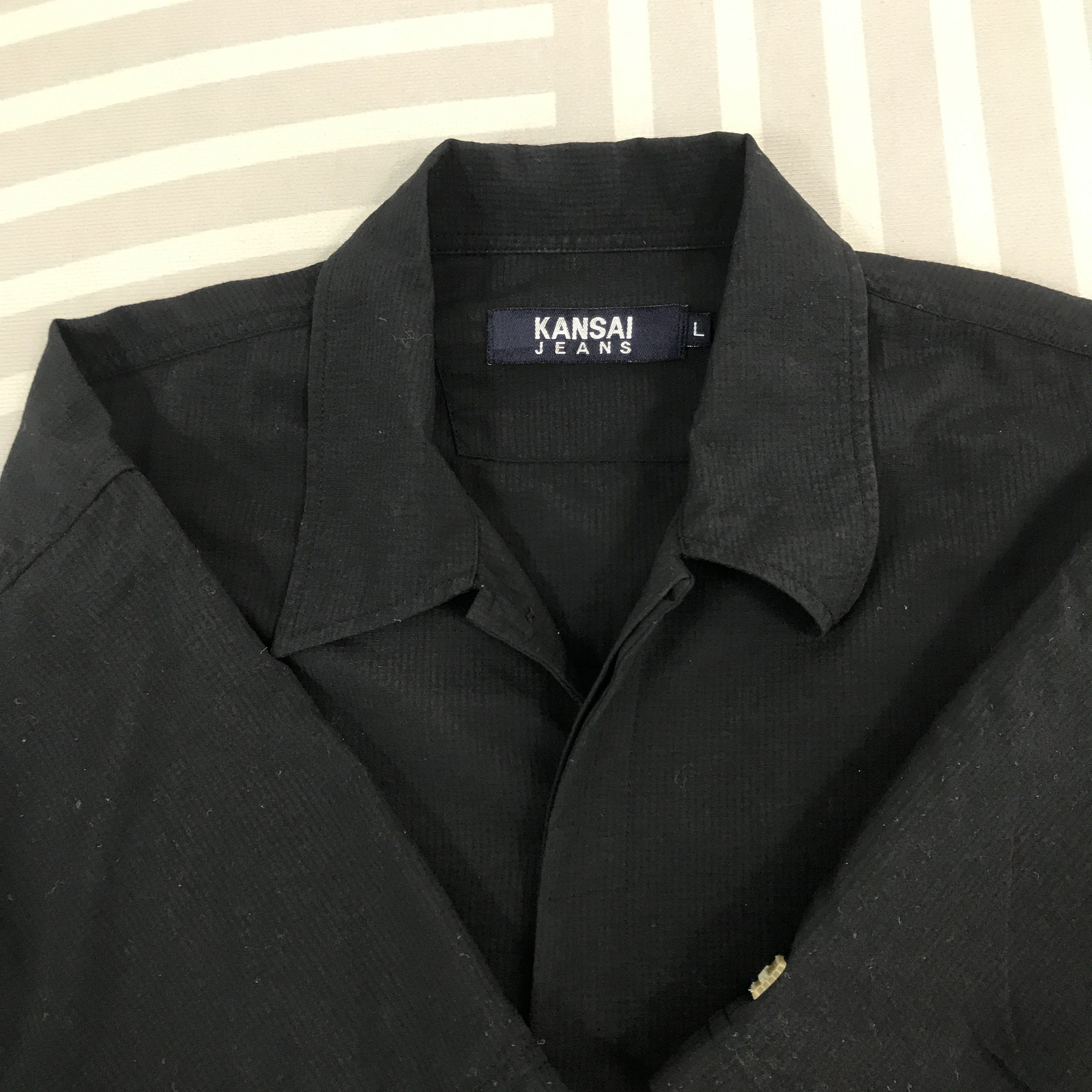 Japanese Brand × Kansai Yamamoto Vintage Kansai Jeans Button up T-shirt black shirt Size US L / EU 52-54 / 3 - 6 Thumbnail