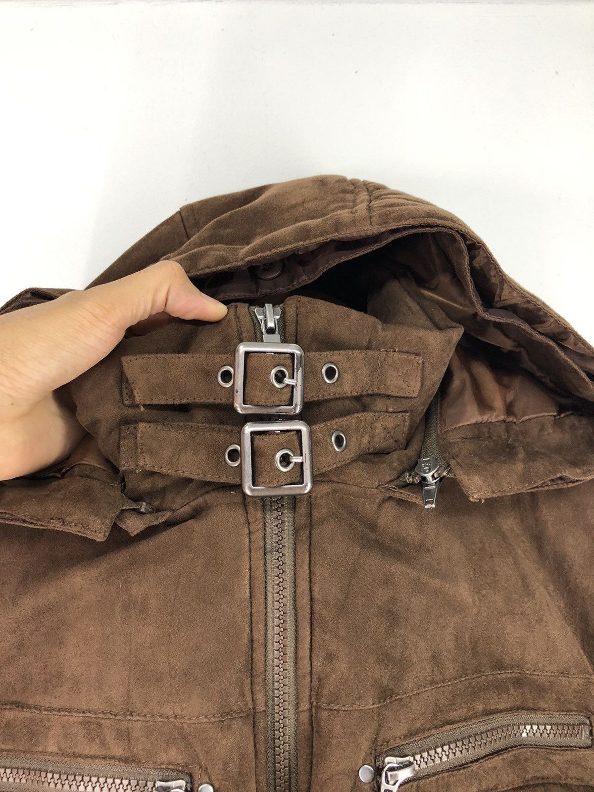 Japanese Brand Louis Chavlon Bikers Style Hooded Brown Jacket Size US M / EU 48-50 / 2 - 7 Thumbnail