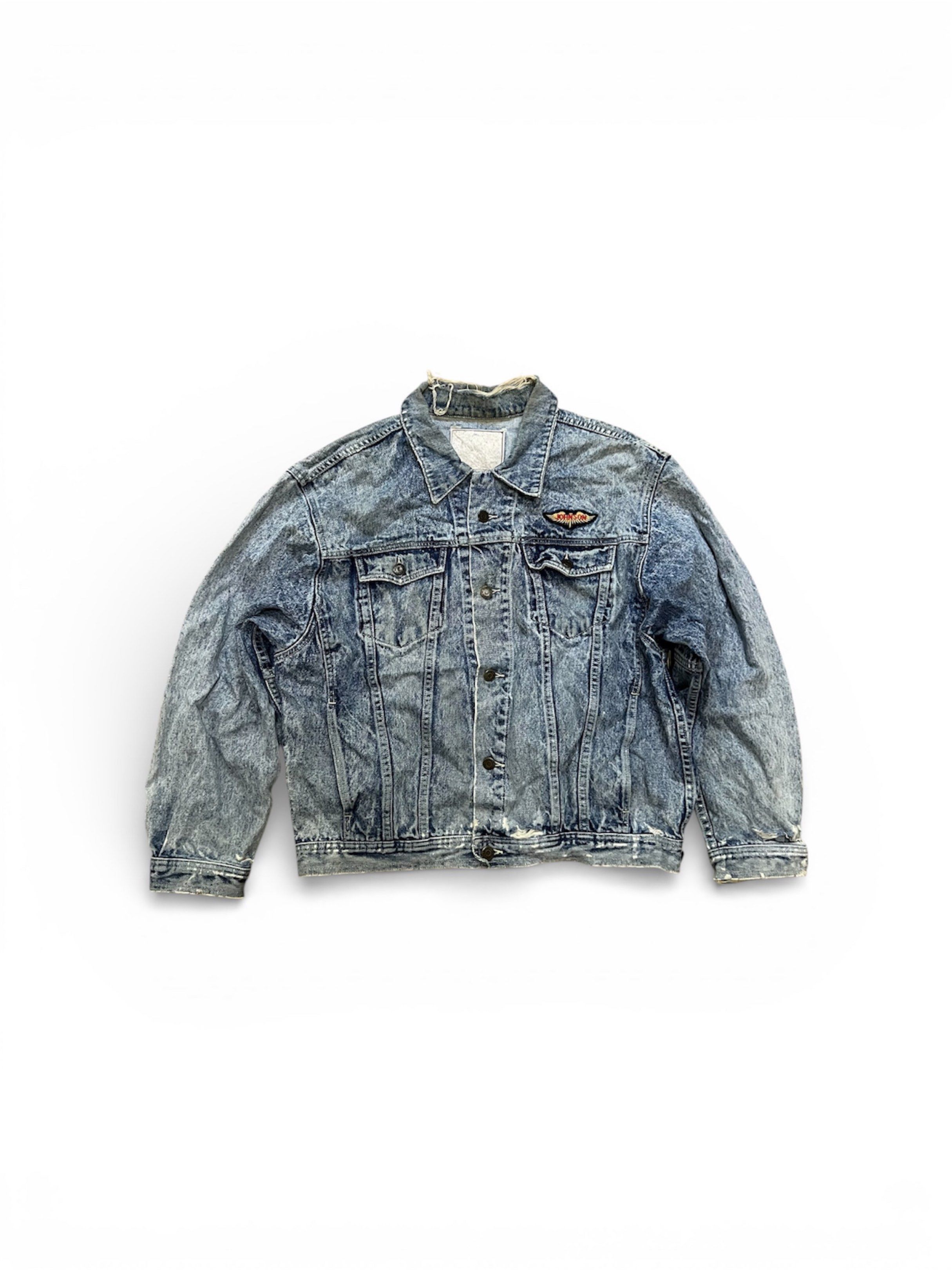 Vintage Johnson Acid Wash Baggy Style Denim Jacket Size US XL / EU 56 / 4 - 1 Thumbnail