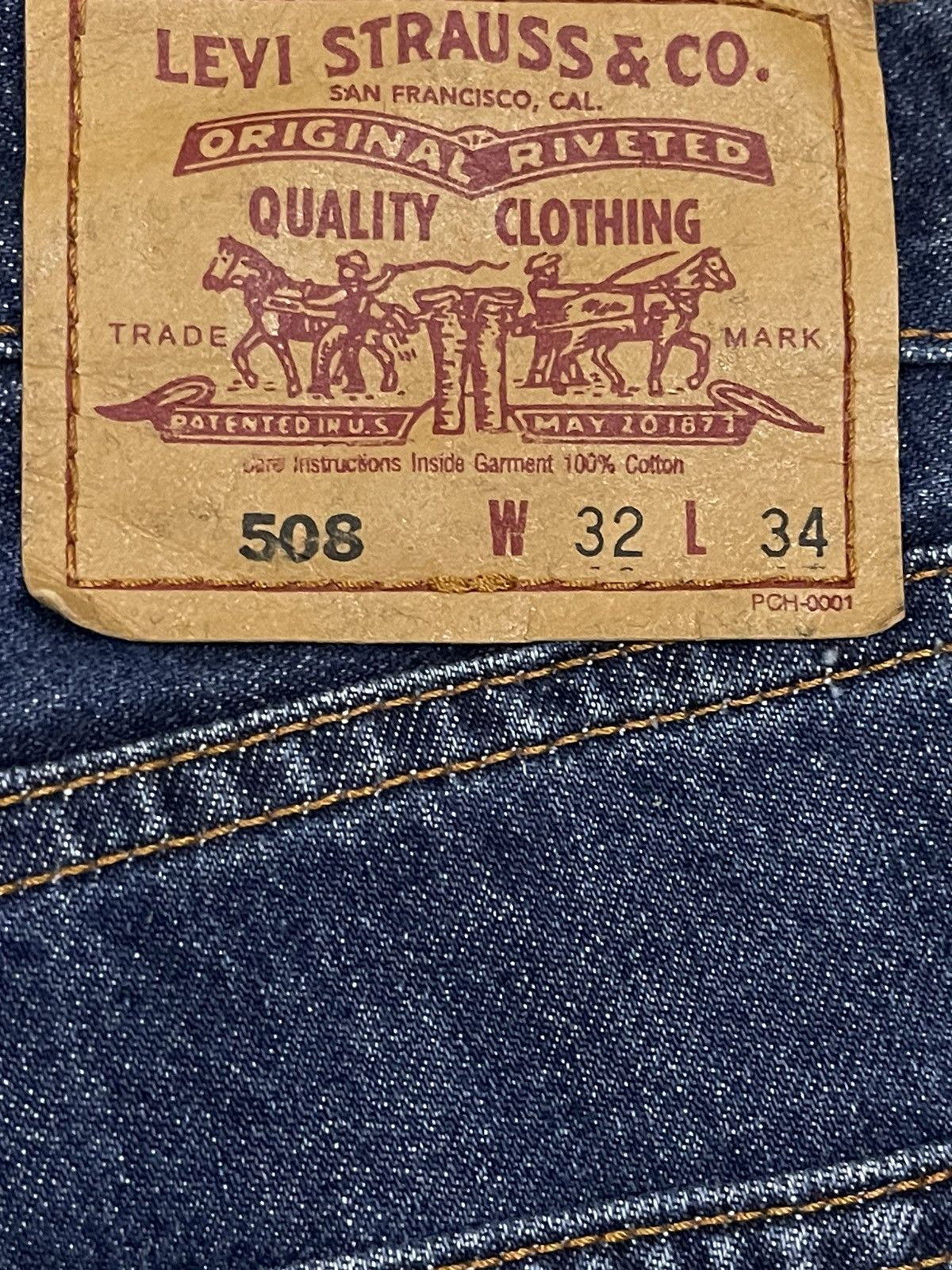 Levi's Vintage 90s Levis 508 Blue Wash Distress Baggy Jeans Size US 30 / EU 46 - 7 Thumbnail