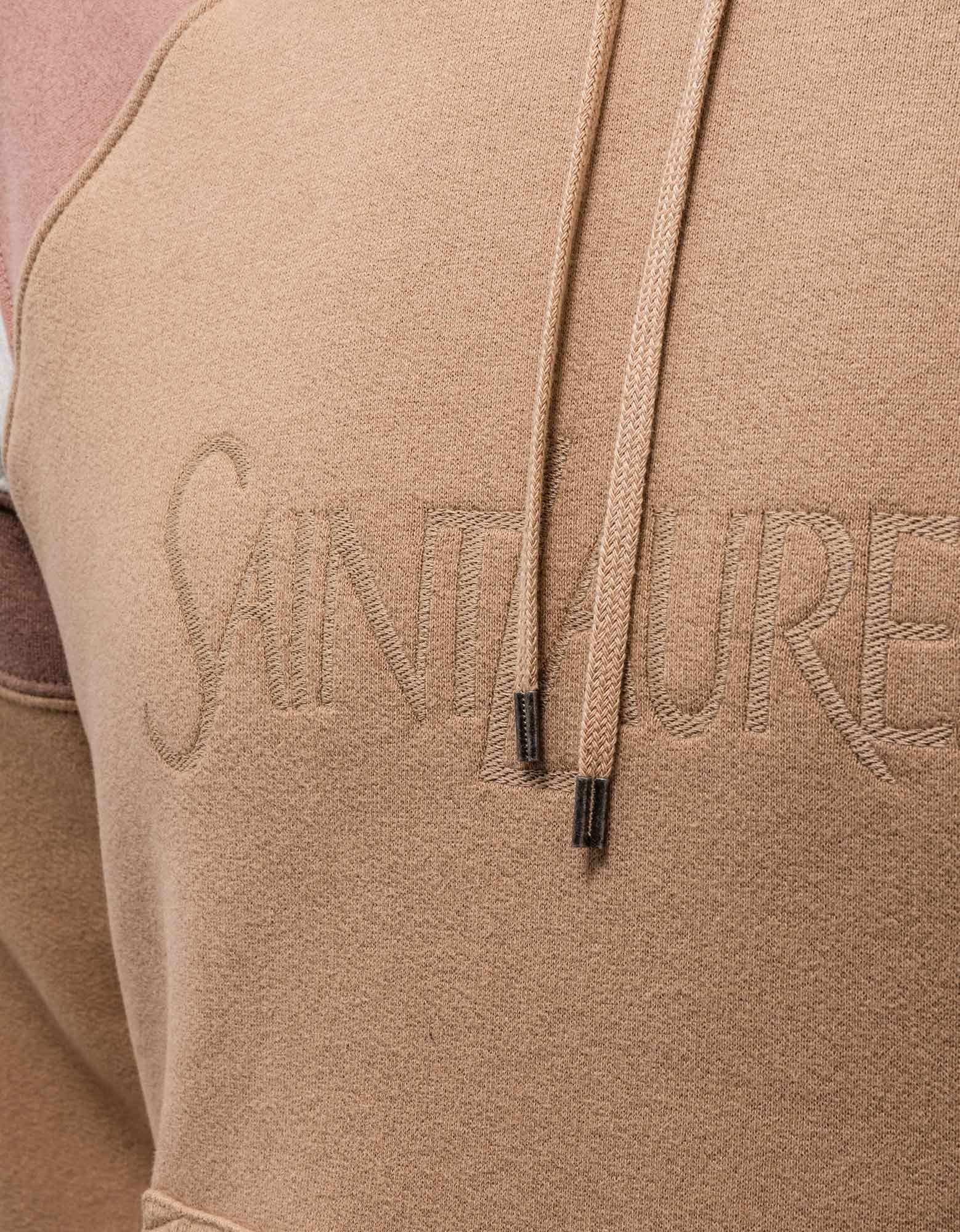 Saint Laurent Paris Saint Laurent Biege Raglan Sleeve Logo Hoodie Size US L / EU 52-54 / 3 - 5 Thumbnail