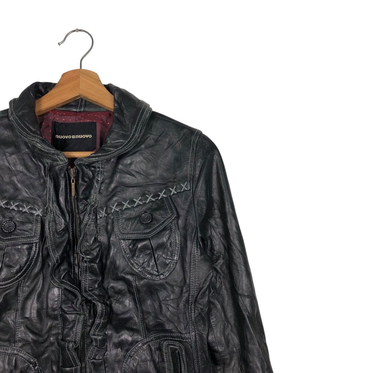 Japanese Brand Cropped Biker Leather Jacket Nouvo Nouvo Issey Miyake Size US S / EU 44-46 / 1 - 6 Thumbnail