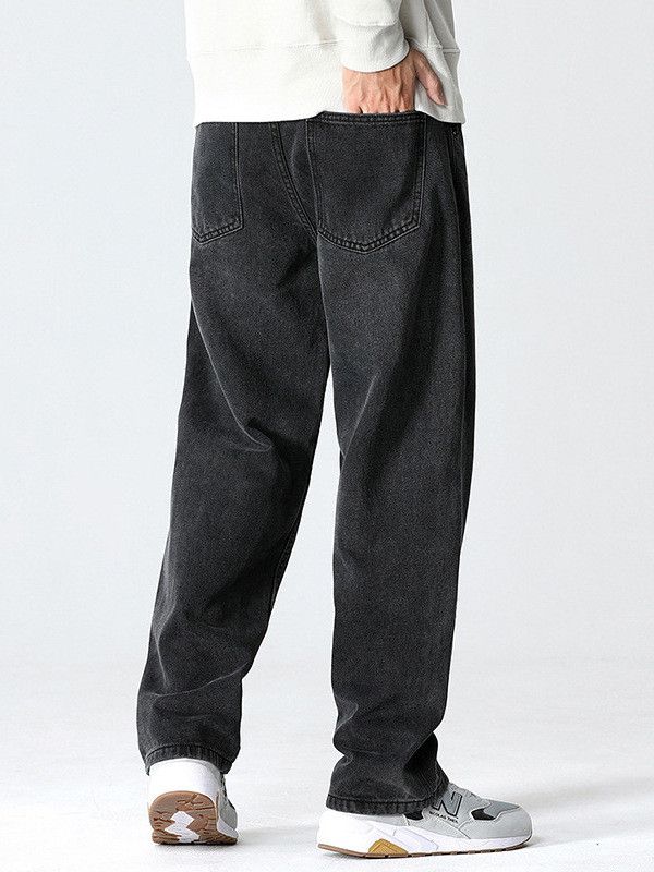 Japanese Brand Men's trendy versatile loose washed distressed jeans Size US 32 / EU 48 - 3 Thumbnail