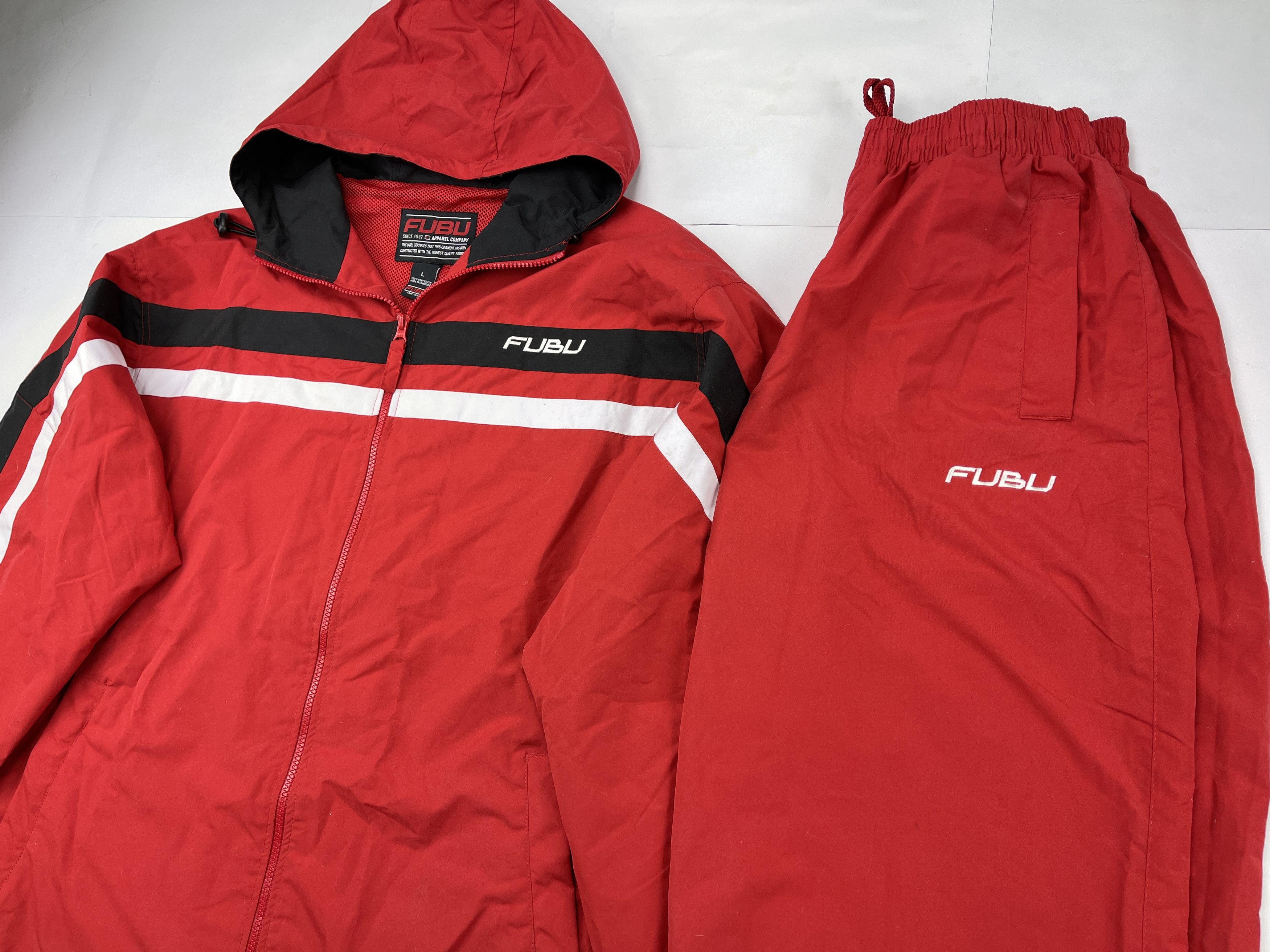 Fubu FUBU tracksuit, baggy track suit jacket and pants set 90s L Size US L / EU 52-54 / 3 - 3 Thumbnail