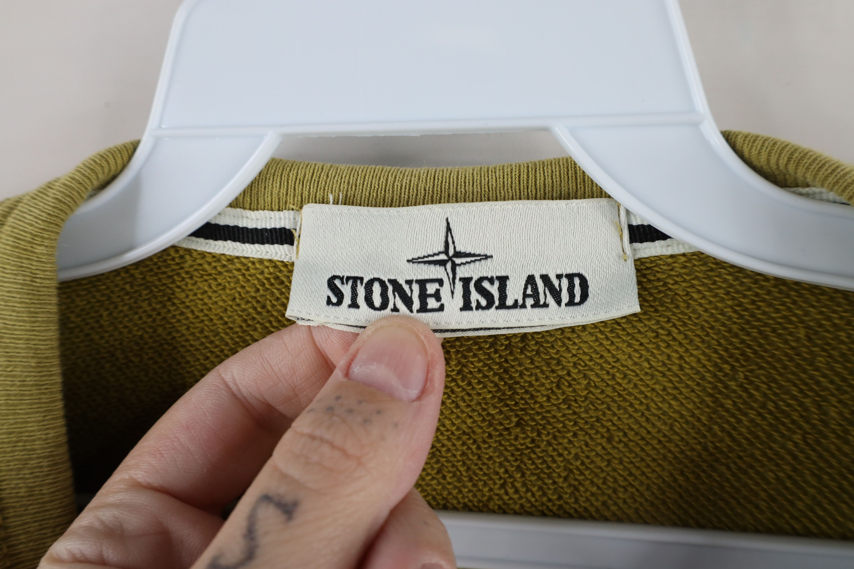 Stone Island × Vintage Stone Island French Terry Crewneck Sweatshirt Light Green Size US L / EU 52-54 / 3 - 5 Thumbnail