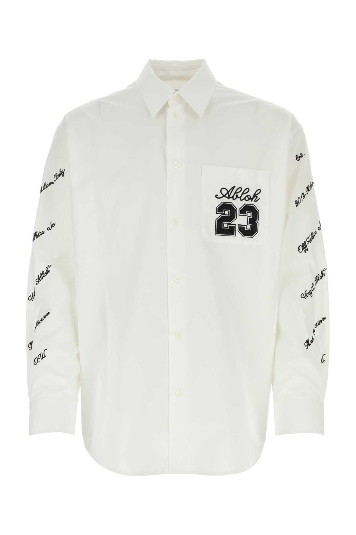 image of Off White White Poplin Oversize Shirt, Men's (Size Medium)