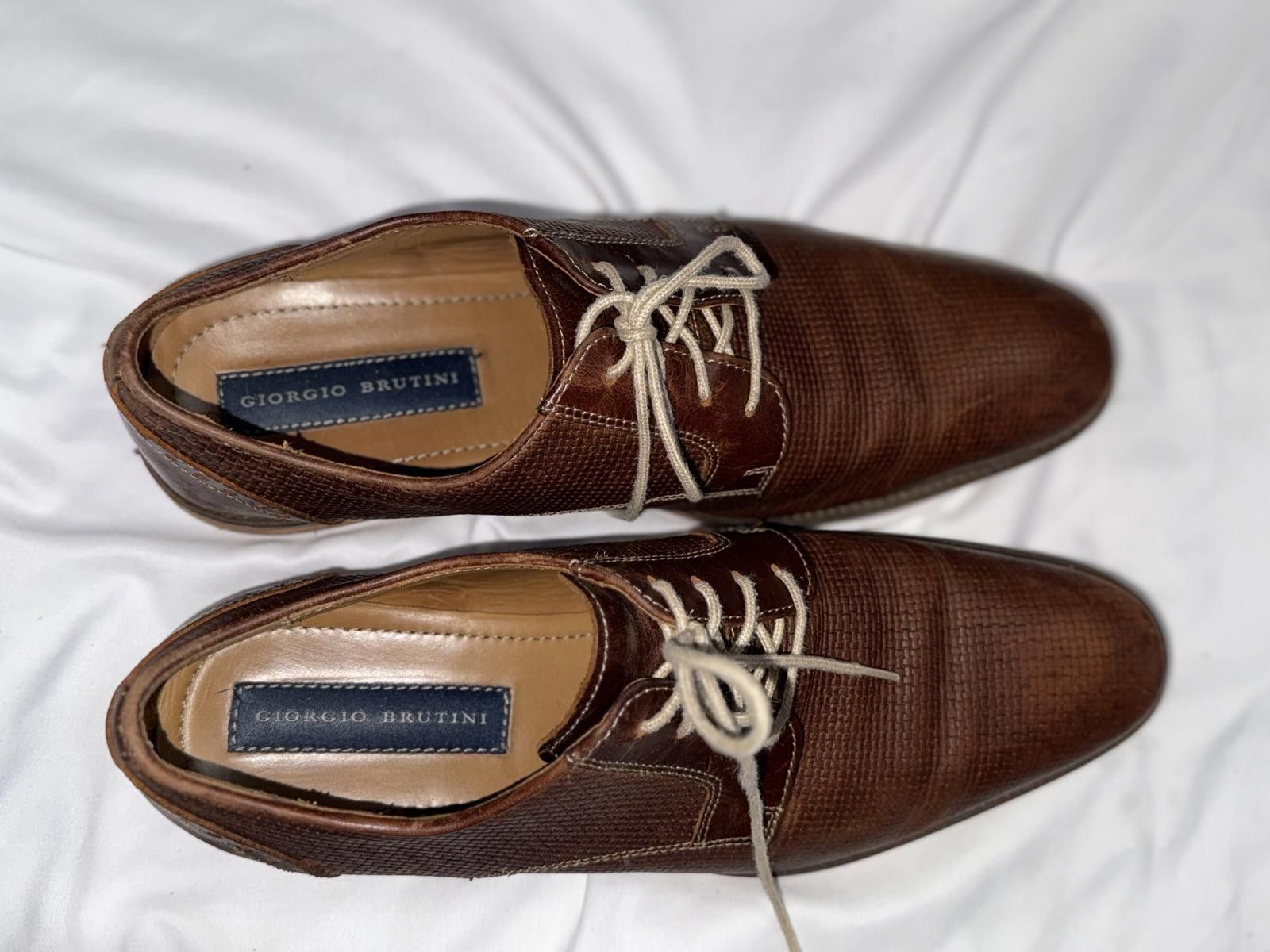Giorgio Brutini Giorgio Brutini Mens Jeffers 25043 Leather Woven Derby Shoes Size US 9.5 / EU 42-43 - 4 Thumbnail