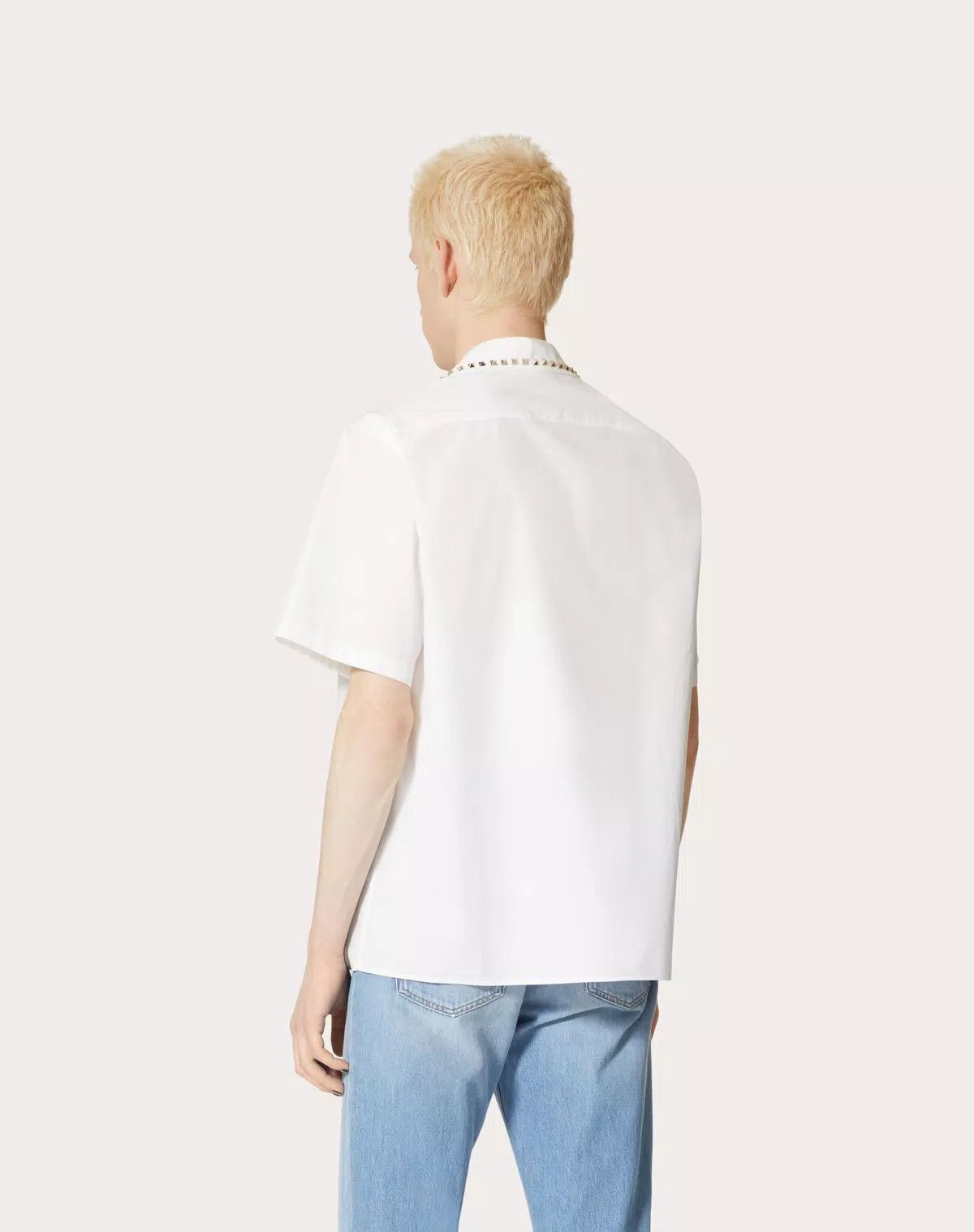 Valentino oc11z0625 Cotton Bowling Shirt in White Size US M / EU 48-50 / 2 - 6 Thumbnail