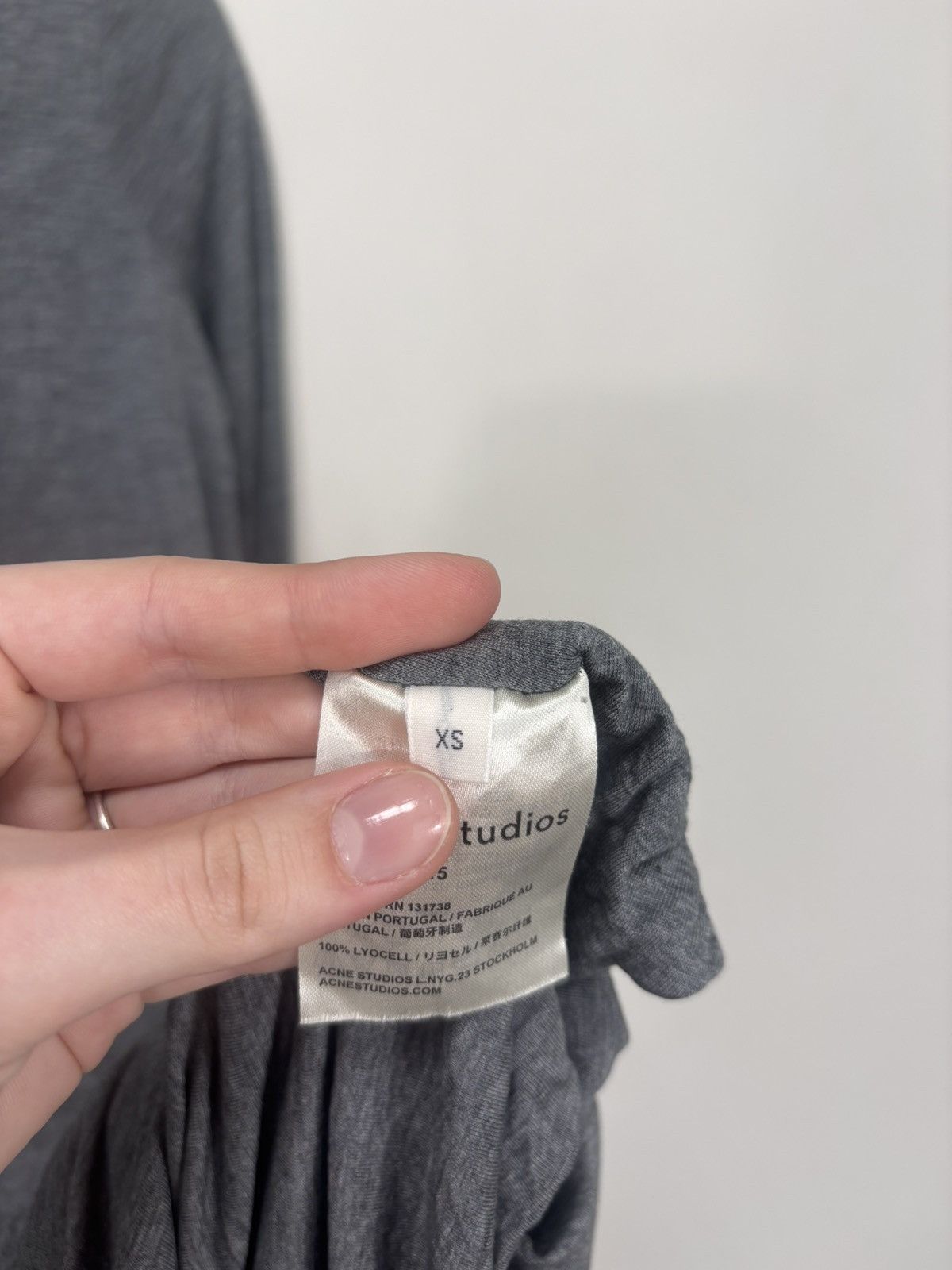 Acne Studios Acne Studios Emilia AW15 Women’s Grey Draped Mini Dress Size XS / US 0-2 / IT 36-38 - 8 Thumbnail