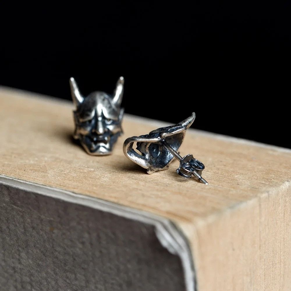 Jewelry Tiny Skull Devil Stud Earrings 925 Sterling Ear Charms Gift Size ONE SIZE - 2 Thumbnail