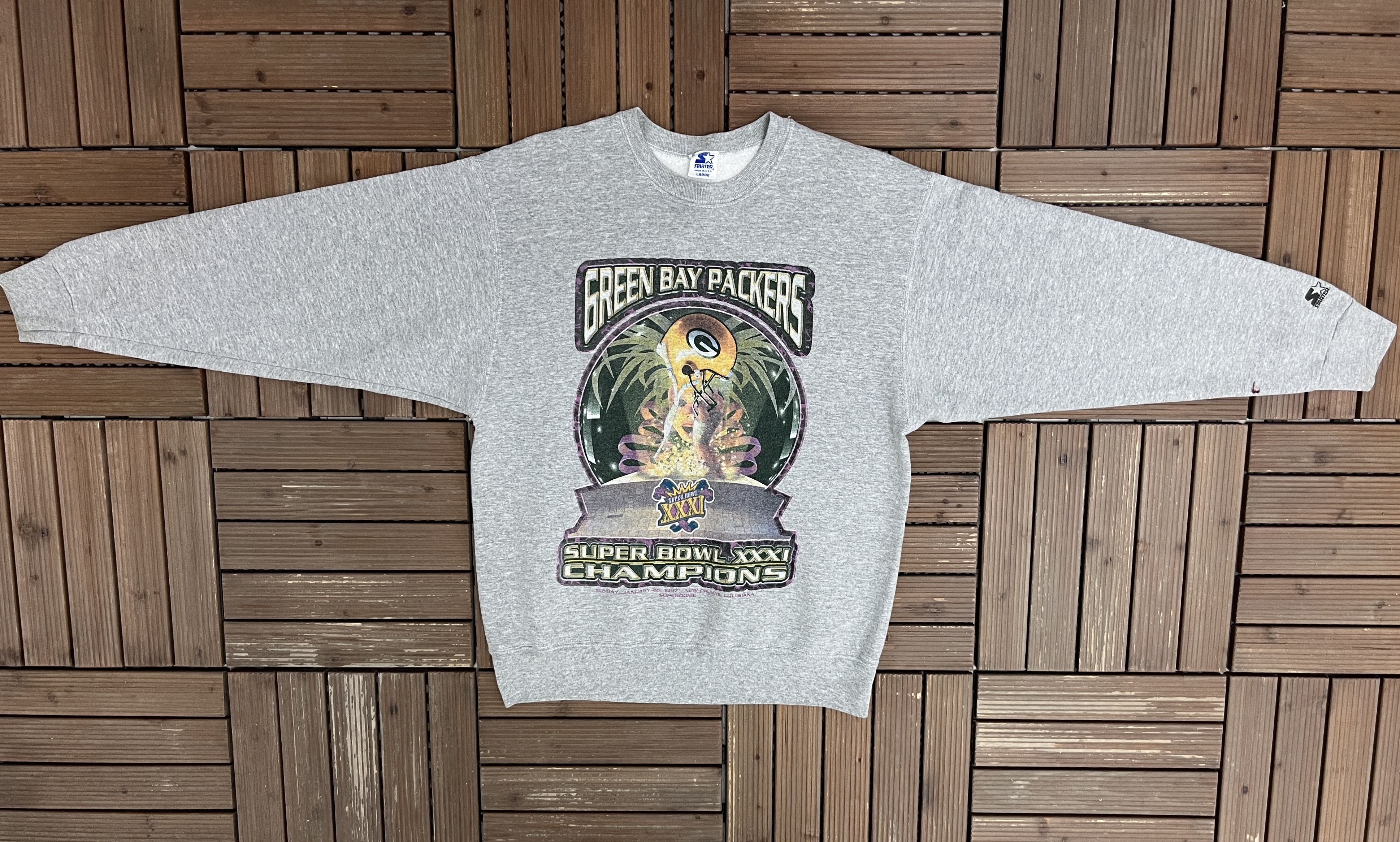 Starter × Vintage Green Bay Packers Super Bowl XXXI Champions Vintage Crewneck Size US L / EU 52-54 / 3 - 5 Thumbnail