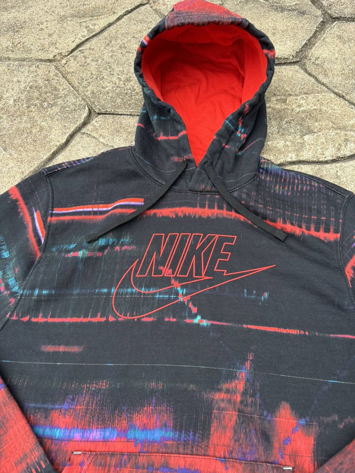 Nike × Vintage Y2K Nike Crazy Psychedelic AOP Hoodie Size US L / EU 52-54 / 3 - 4 Thumbnail