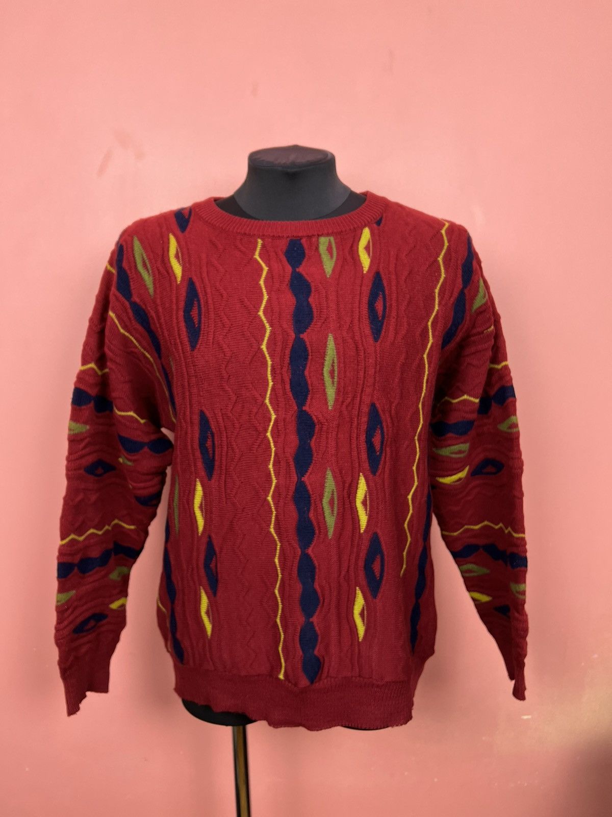 Vintage Tom Weiss avant garde coogi stile knit sweater hype Size US M / EU 48-50 / 2 - 1 Thumbnail