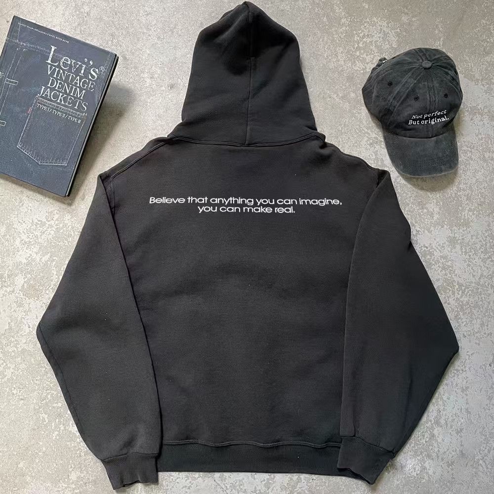 Japanese Brand × Vintage Black washed vintage alien print hoodie Size US L / EU 52-54 / 3 - 2 Thumbnail