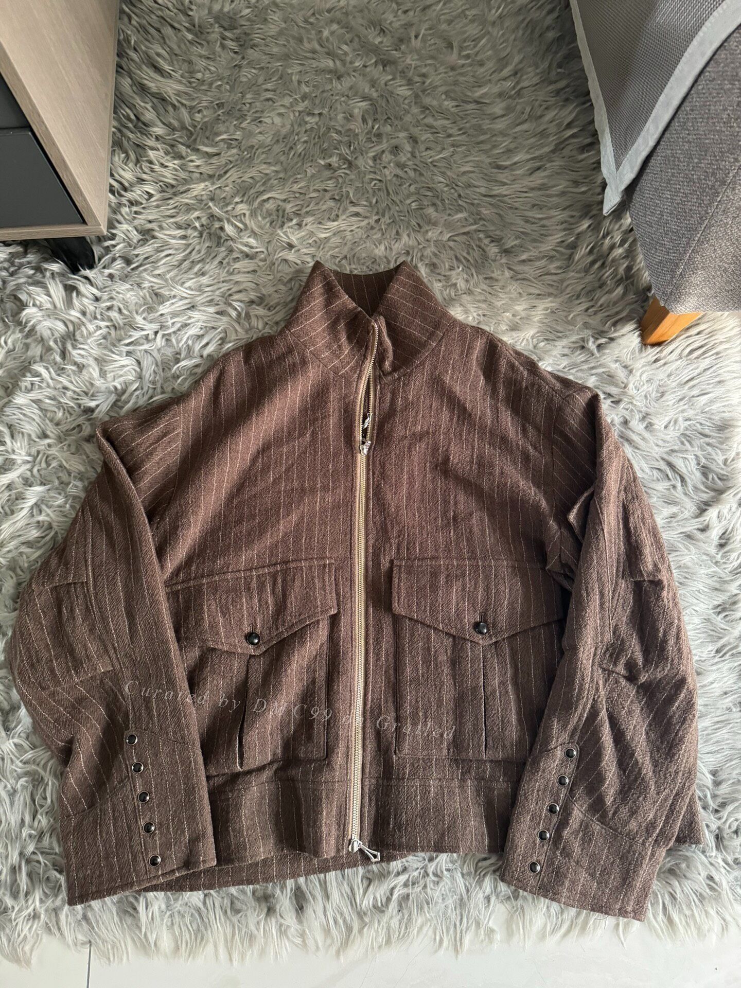 ROCKSTEADY Rocksteady Brown Wool Stripe Zip Jacket Size US M / EU 48-50 / 2 - 1 Thumbnail