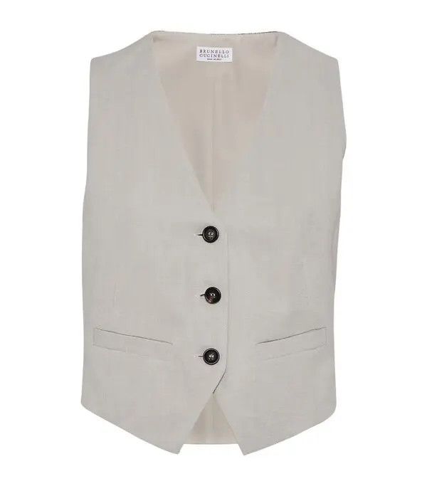 Brunello Cucinelli o1la1rc1a0325 Gilet Jacket in Grey Size L / US 10 / IT 46 - 1 Thumbnail
