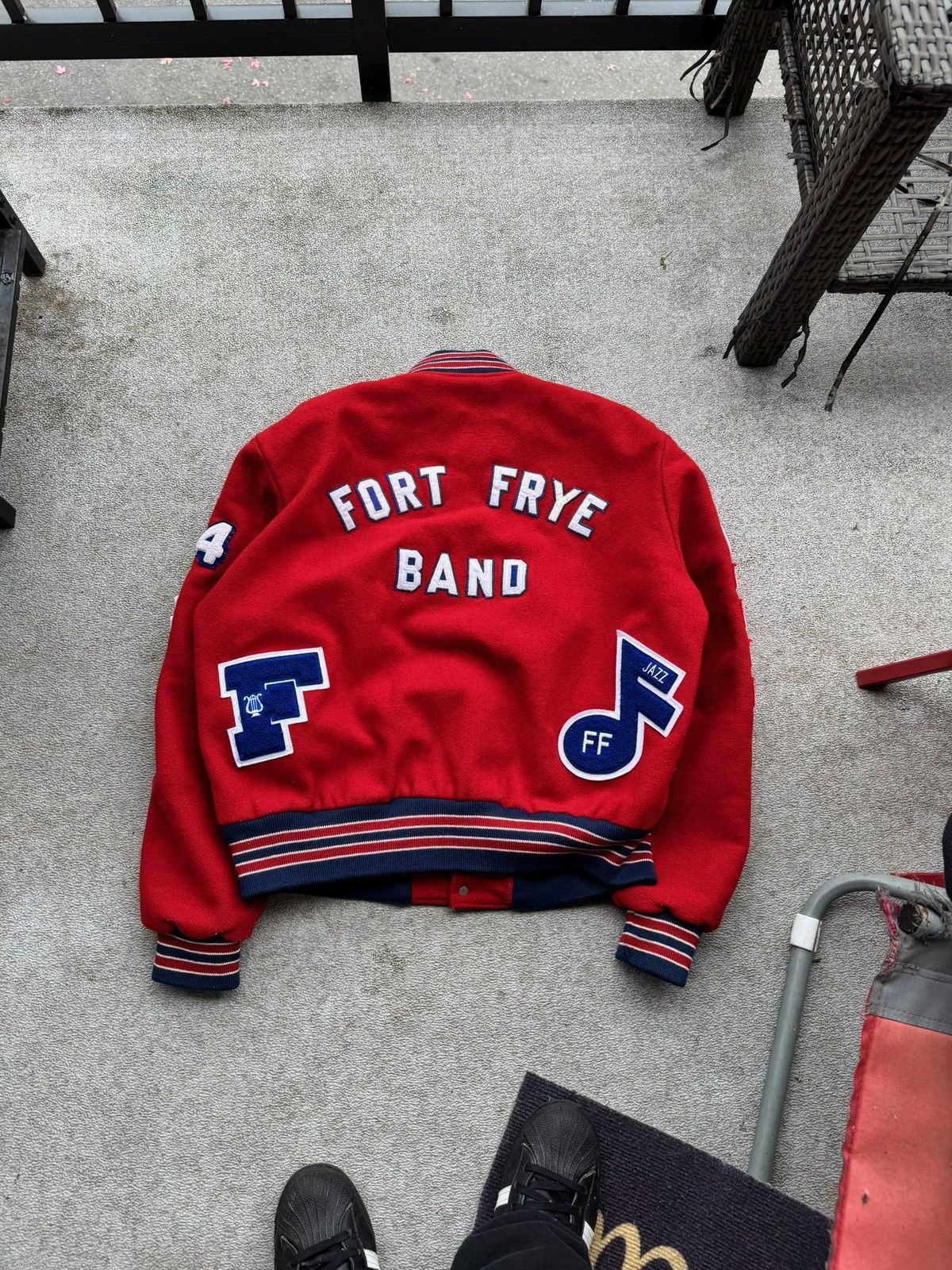Other × Vintage Sick Vintage Streetwear Fort Frye Band Heavy fuzzy jacket Size US L / EU 52-54 / 3 - 5 Thumbnail