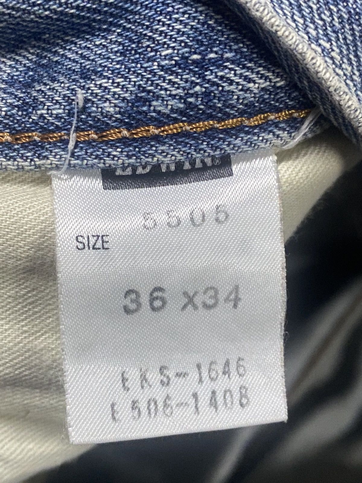 Edwin Vintage 90s Edwin 505 X mud wash distressed selvedge jeans Size US 37 - 24 Thumbnail