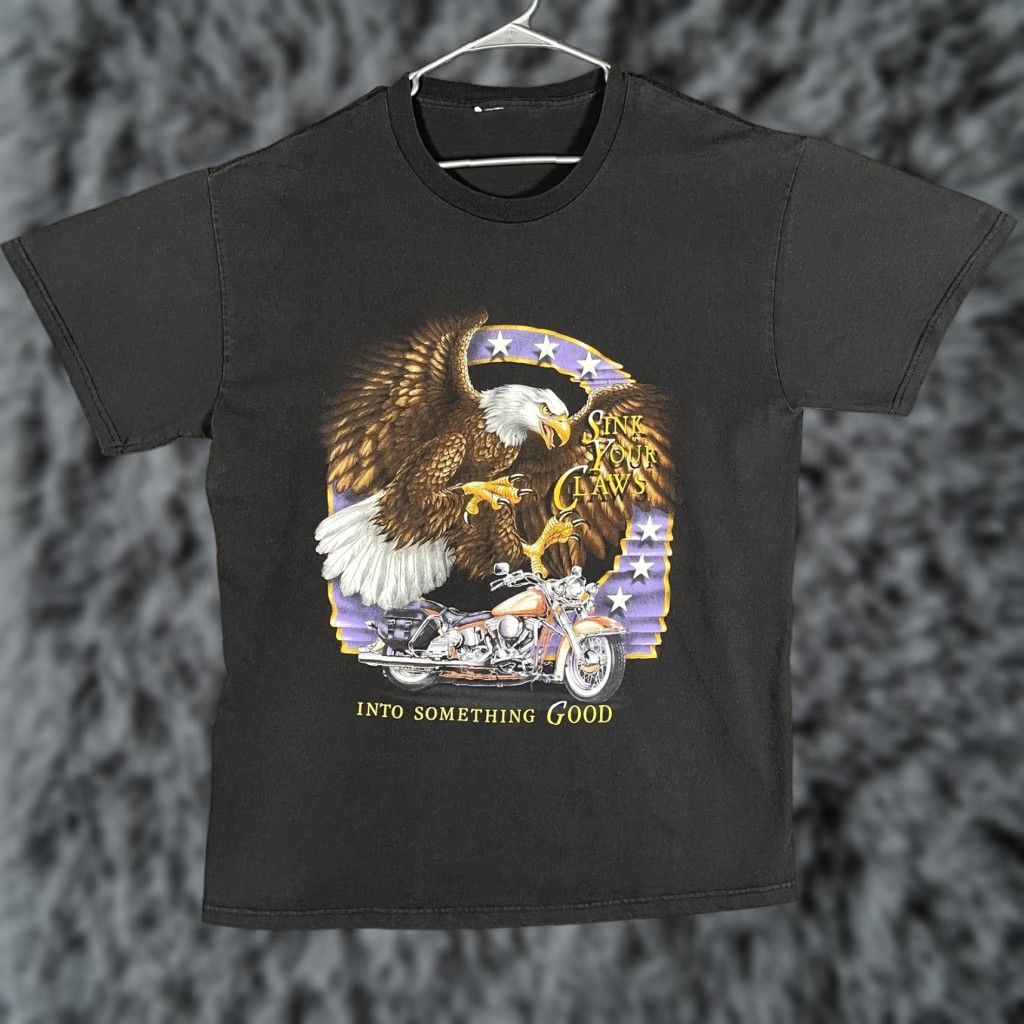 Vintage VINTAGE Daytona Beach Bike Week Shirt Mens Large Black Eagle Motorcycle 2000 Size US L / EU 52-54 / 3 - 1 Thumbnail