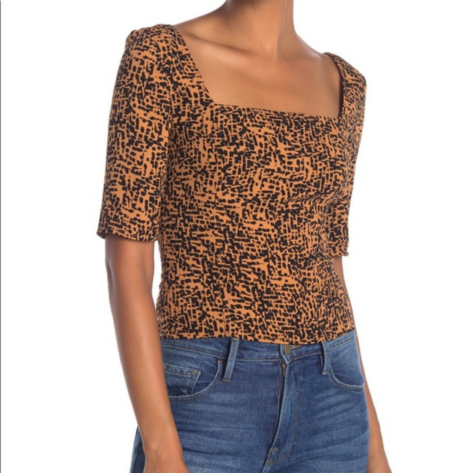 Other Free Press Cheetah Print Cropped Square Neck Top Medium Size M / US 6-8 / IT 42-44 - 1 Thumbnail