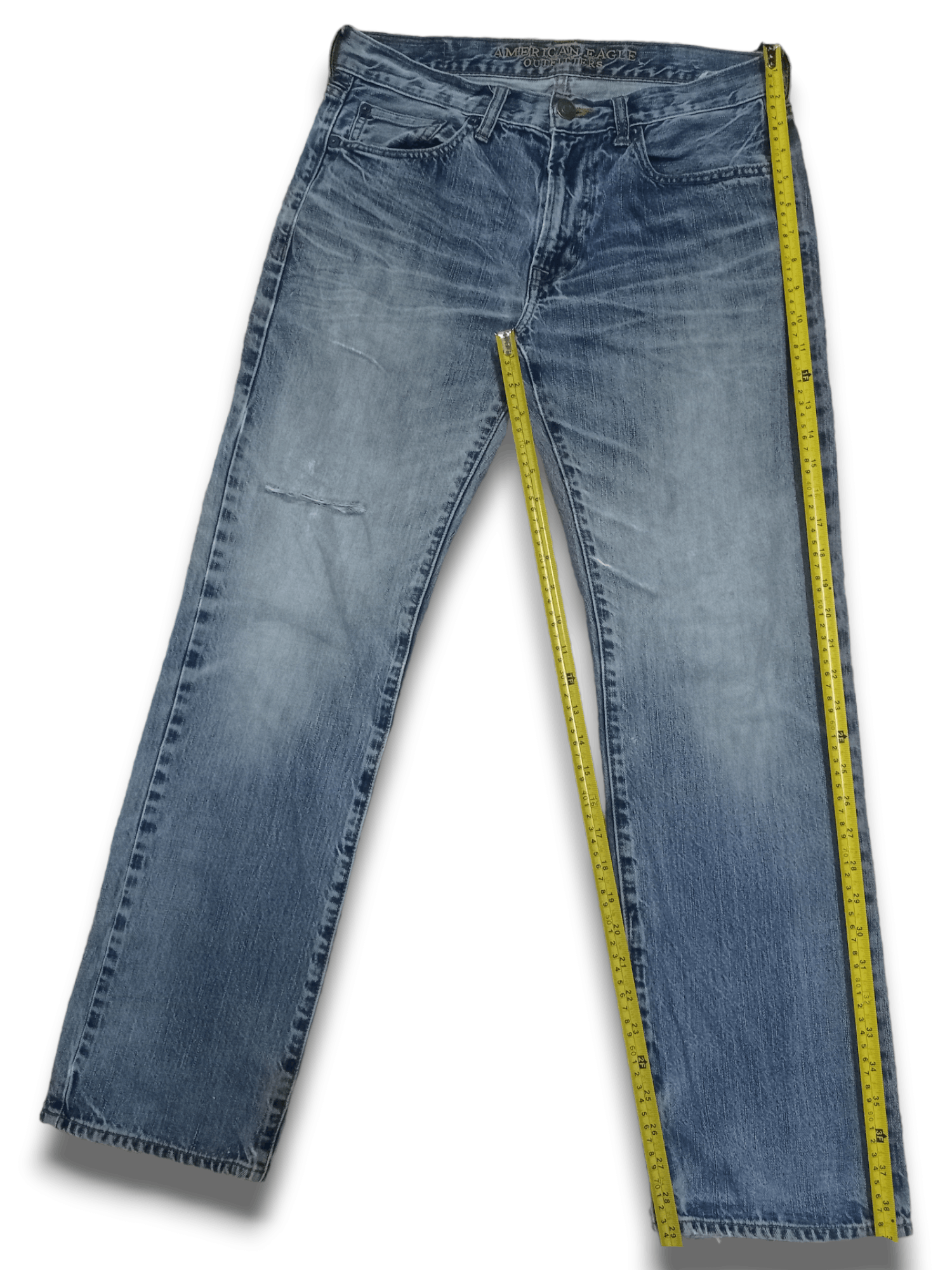 Japanese Brand Vintage Japanese Brand Blue Wash Distressed Loose Jeans Size US 31 - 11 Thumbnail