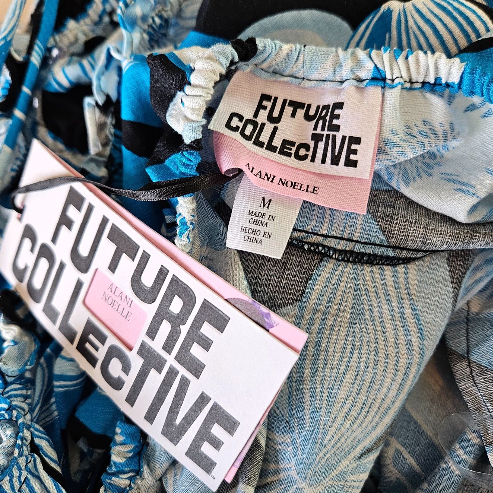 Vintage Future Collective Womens Dress Midi Blue Floral Rayon Blend Size M / US 6-8 / IT 42-44 - 5 Thumbnail