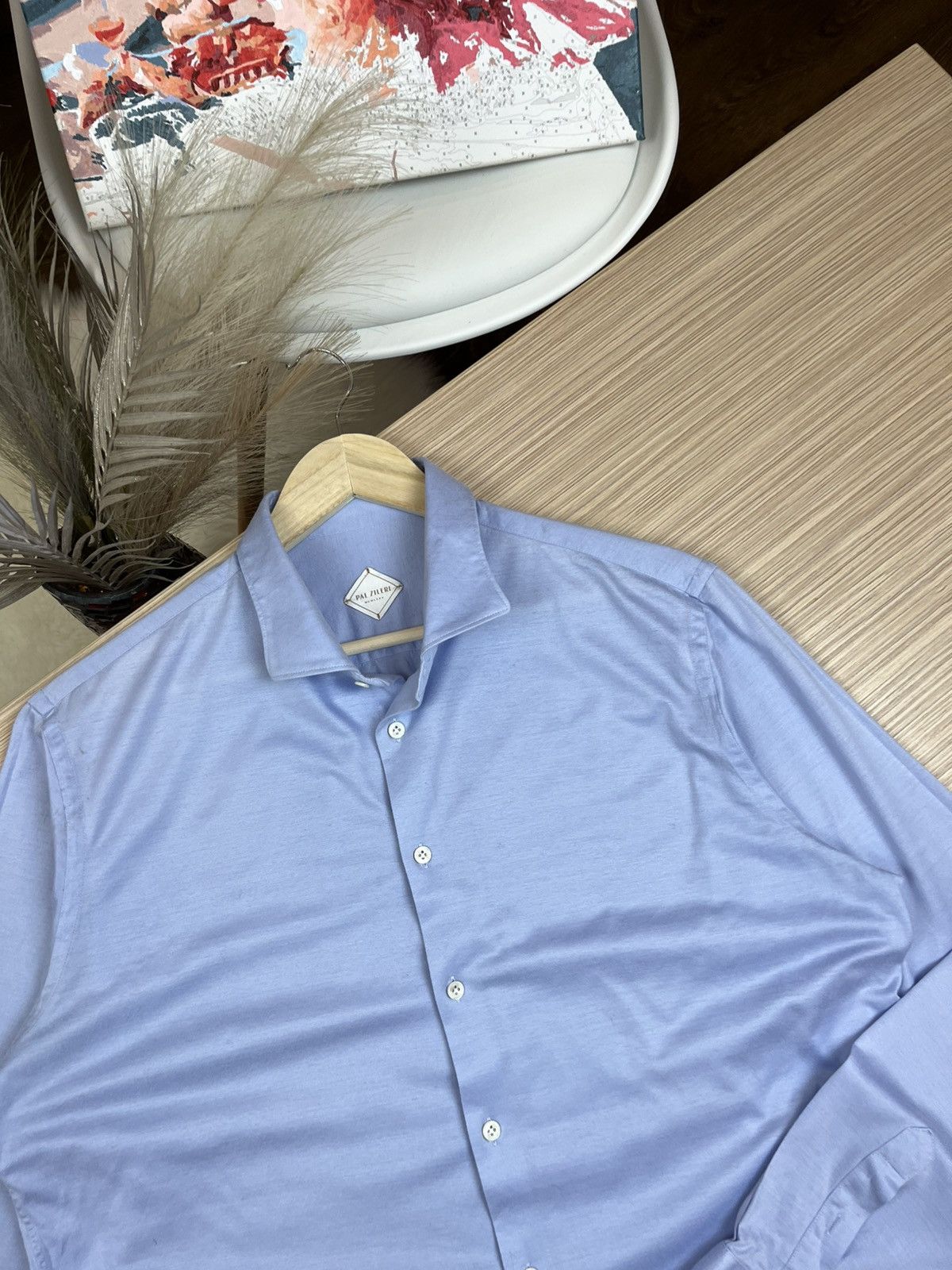 Pal Zileri × Vintage Vintage Pal Zileri Pull Luxury Black Wool Button Up Shirt Size US M / EU 48-50 / 2 - 6 Thumbnail