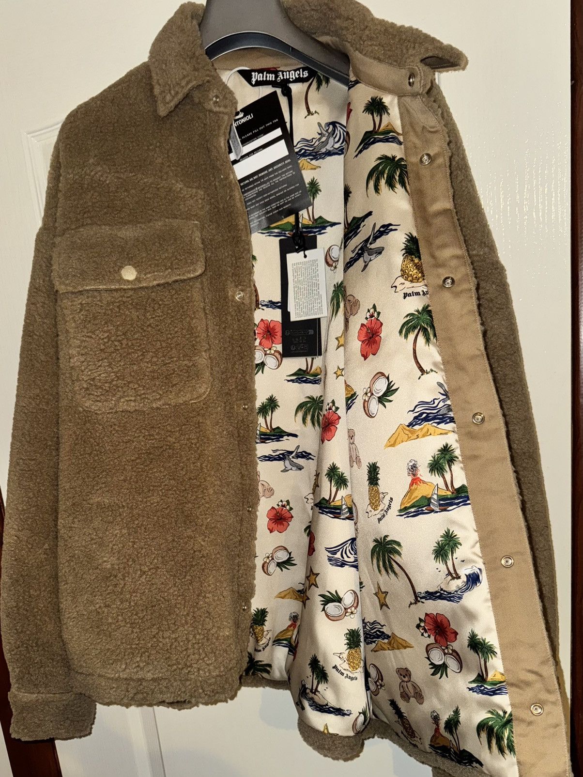 Palm Angels Palm Angels Camel Bear In Mind Overshirt. Size L . 50 Size US M / EU 48-50 / 2 - 3 Thumbnail