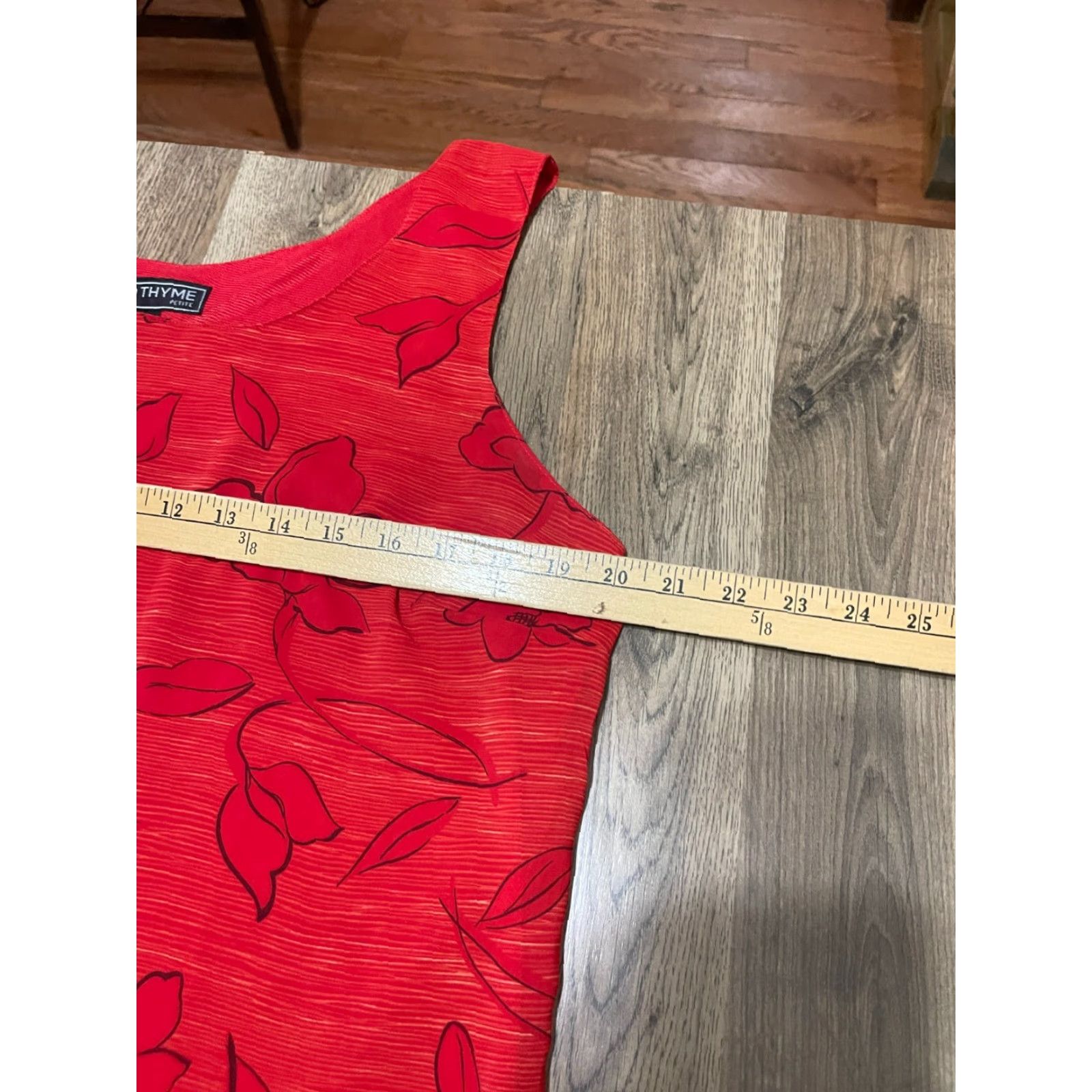 Vintage A WILD THYME Dress Women’s 14P Sleeveless Floral Maxi Red Brown, Petite, Casual, Spring Summer Fall, Round Neck, Flower Women Men’s? Size XL / US 12-14 / IT 48-50 - 3 Thumbnail