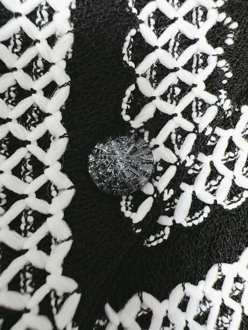 Chanel Chanel 20s roof series black knitted white diamond check w Size XS / US 0-2 / IT 36-38 - 6 Thumbnail