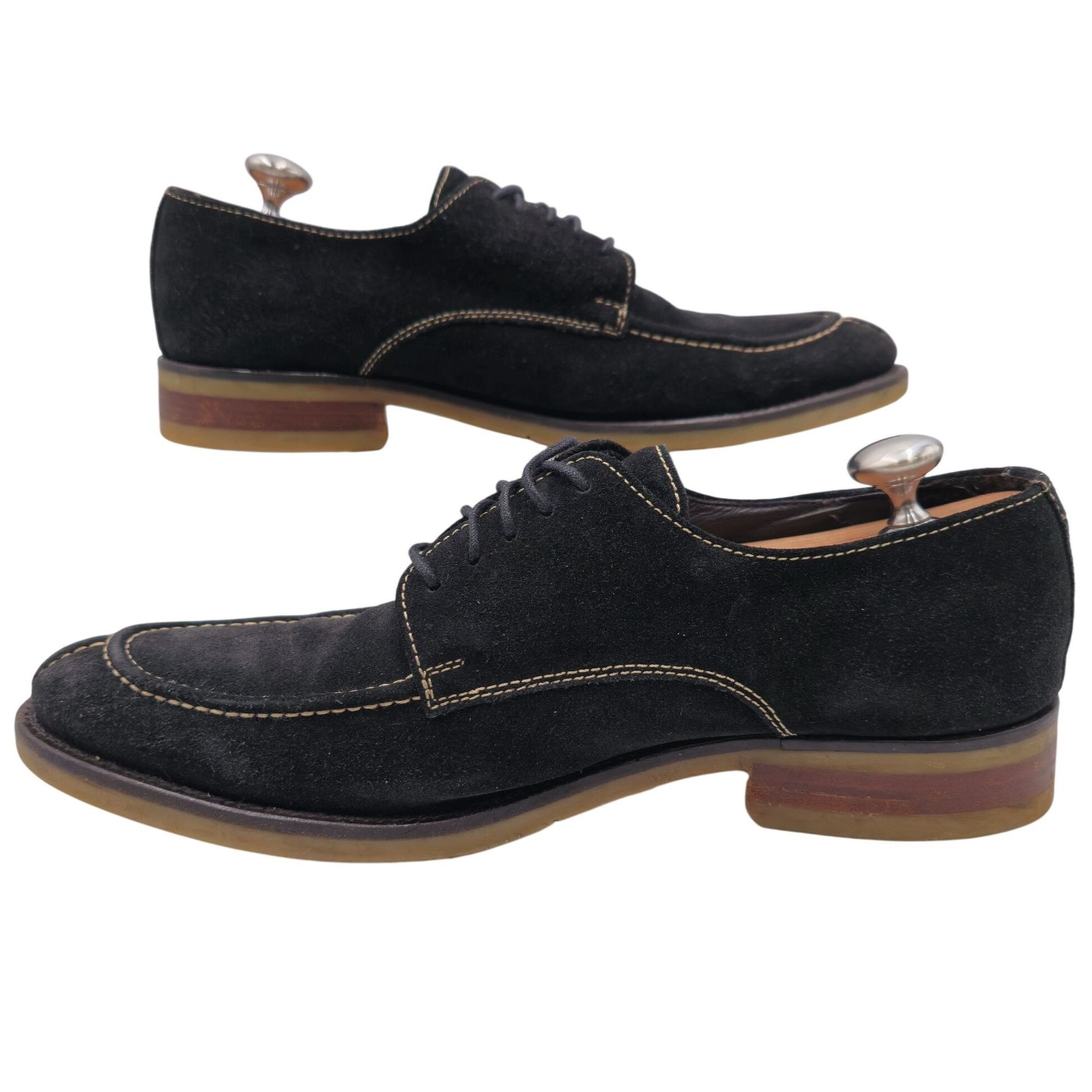 Donald Pliner Donald J. Pliner Italy Men's size 9.5M Black Suede Dress Sho Size US 9.5 / EU 42-43 - 6 Thumbnail