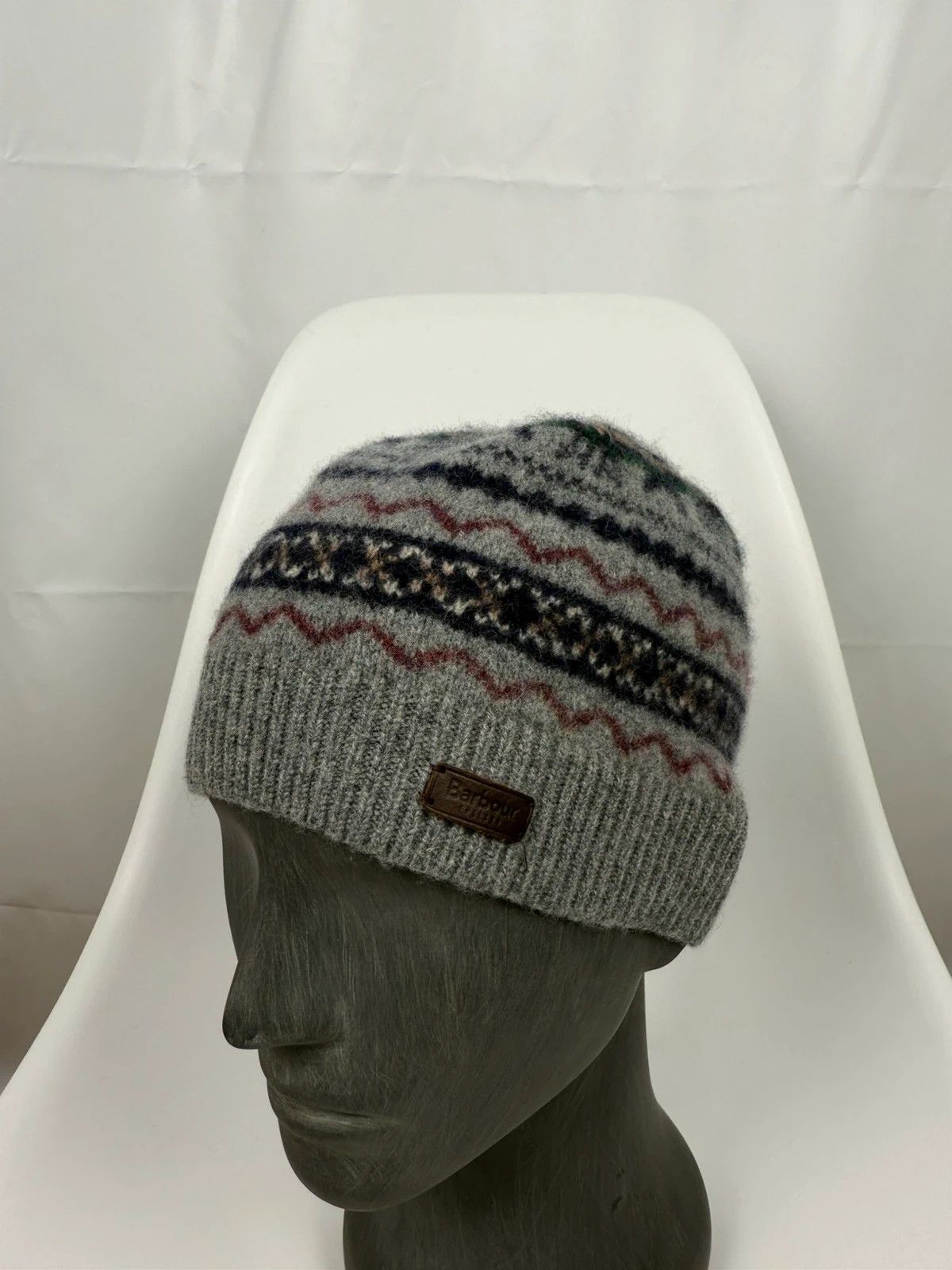 Barbour Barbour Wool Beanie Men One Size Geometric Pattern Size ONE SIZE - 1 Thumbnail