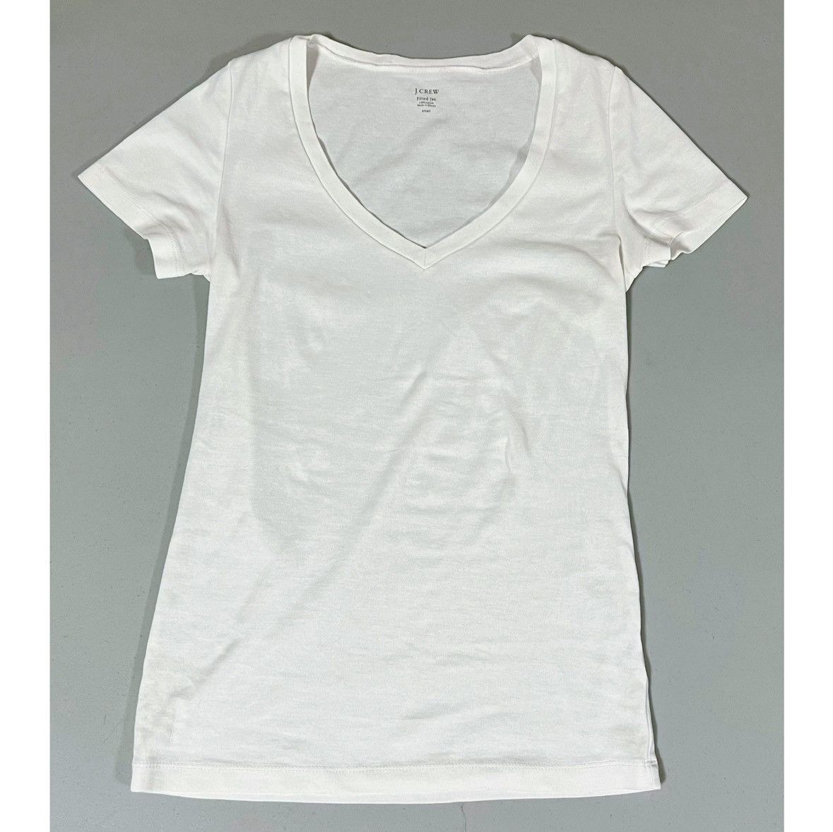 J.Crew J. Crew White V-Neck Short Sleeve Tee T-Shirt Top Size S 🤍 Size S / US 4 / IT 40 - 2 Thumbnail