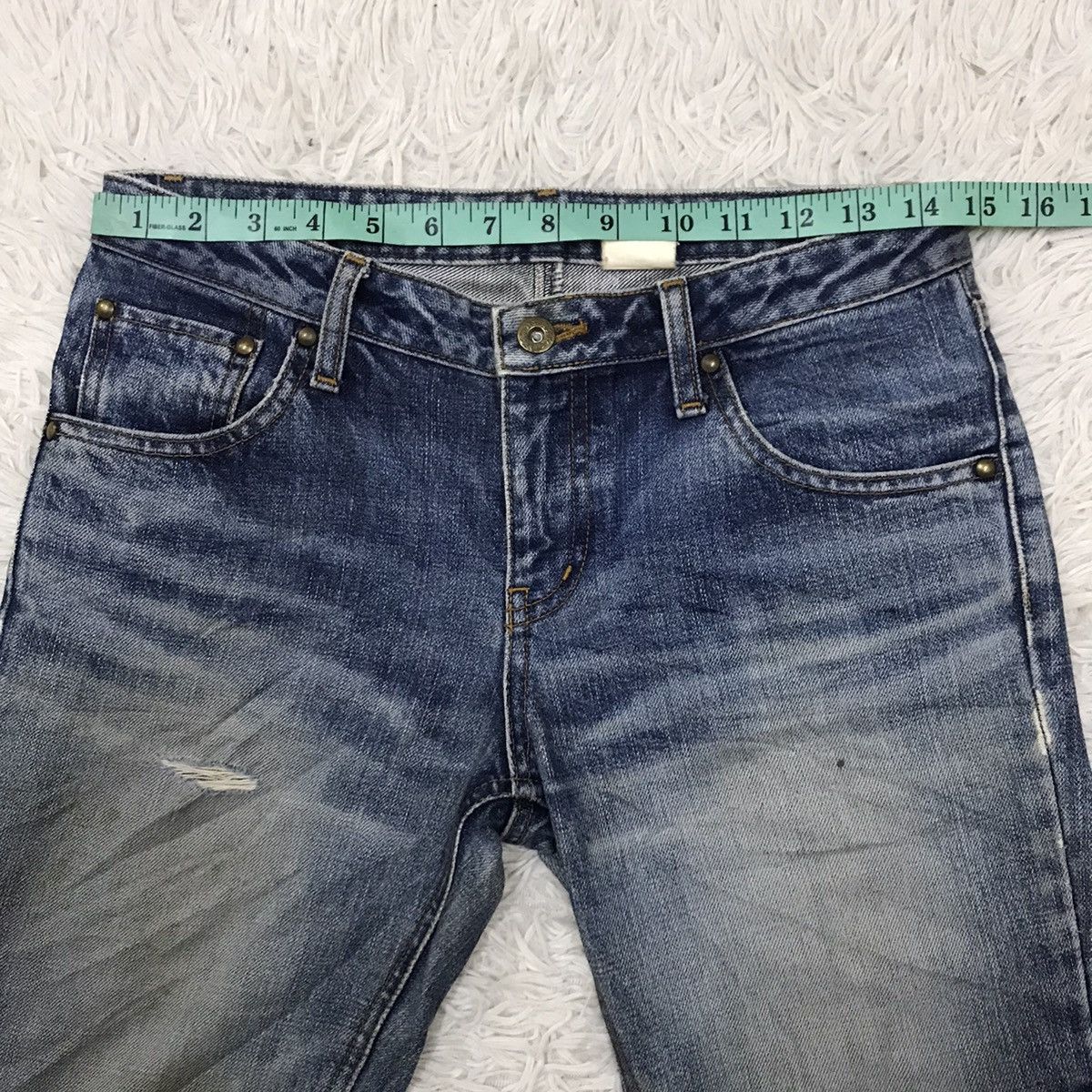 Designer 🔥Flare🔥 Vintage Alcali Distressed Denim Jeans Size US 29 - 16 Thumbnail