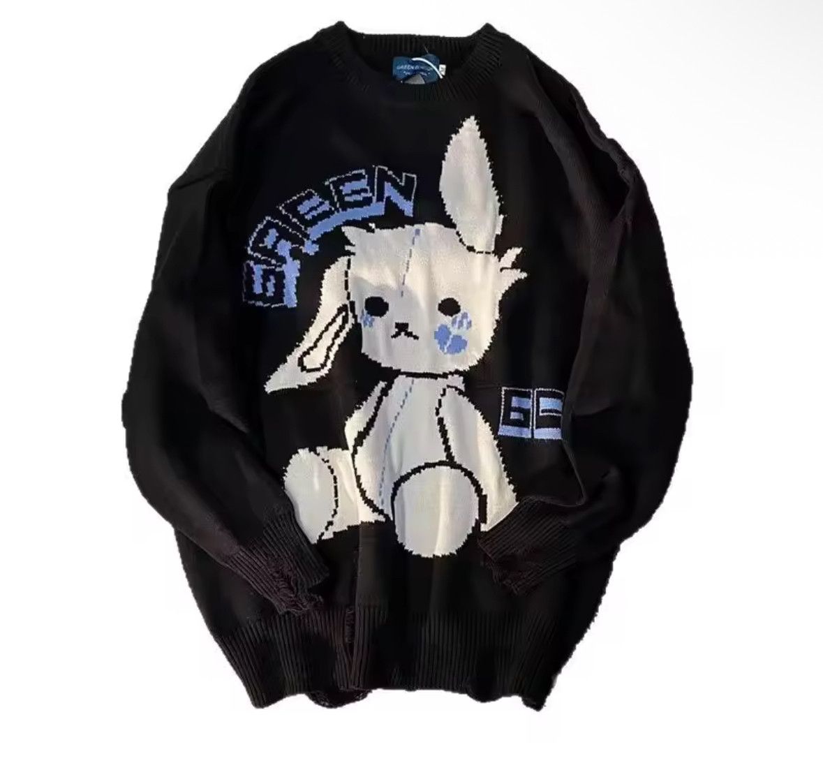 Other Streewear Retro Y2K Bunny Ins Jacquard Pullover Knit Sweater Size US L / EU 52-54 / 3 - 3 Thumbnail