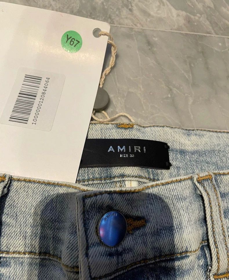 Amiri Amiri rainbow patched blue denim pants Size US 33 - 2 Thumbnail