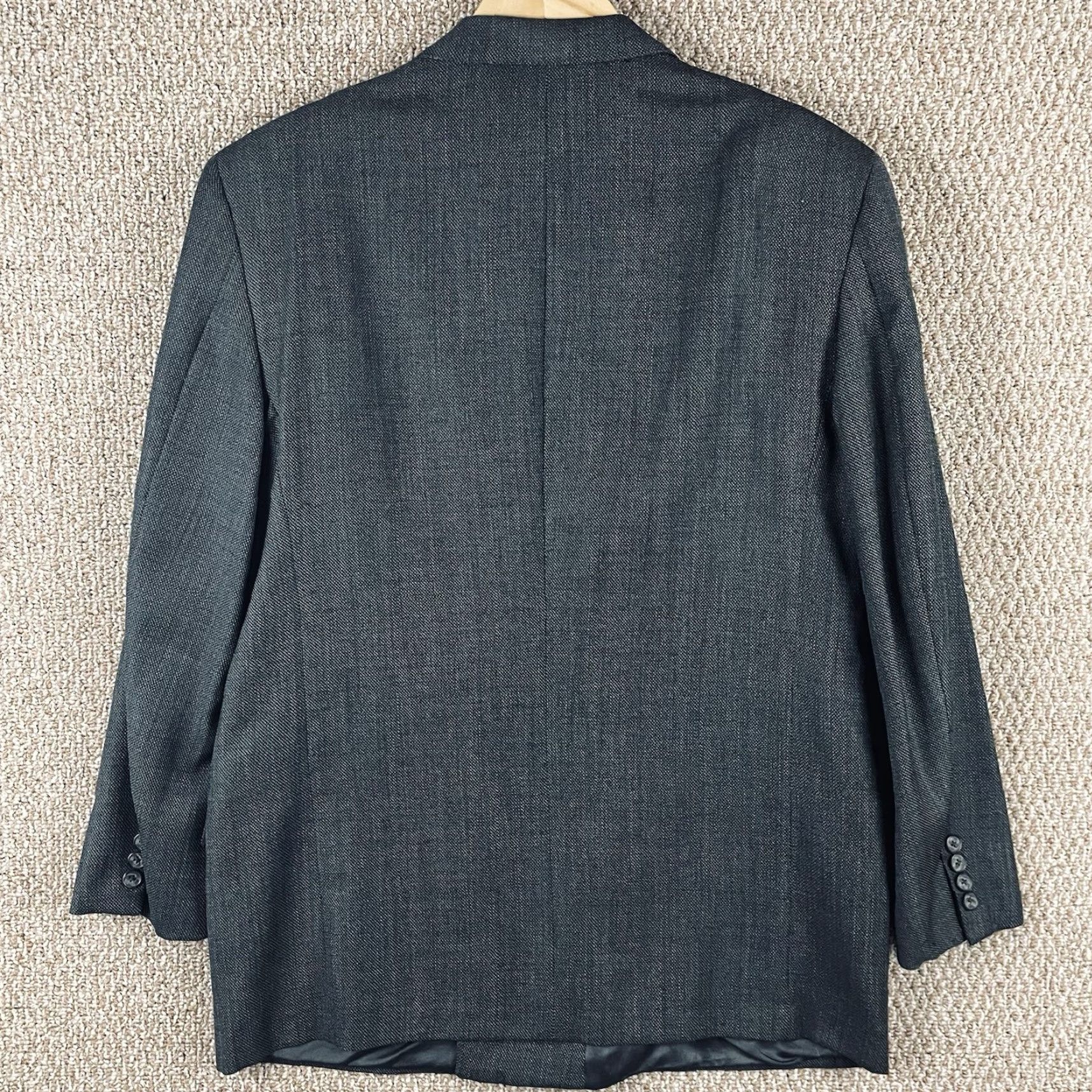 Joseph Abboud VINTAGE Joseph Abboud Blazer Men's 41 Double-Breasted Wool Gray Charcoal Notch Lapel Solid Size 42R - 3 Thumbnail