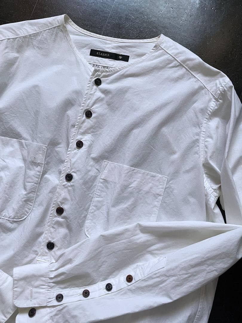 KLASICA Klasica No Collar Button Up Shirt Size US L / EU 52-54 / 3 - 1 Thumbnail