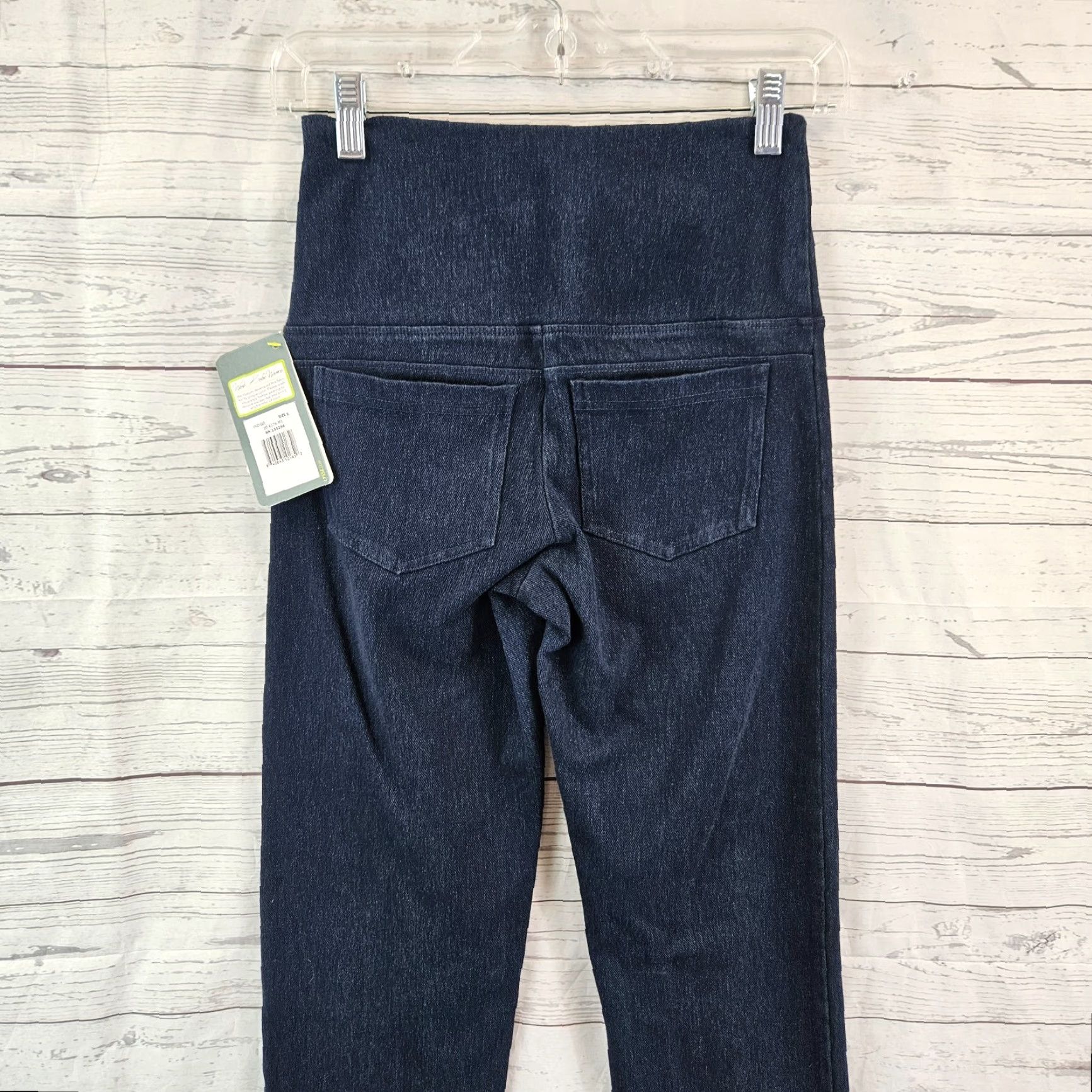 Vintage Lysse Womens Straight Leg Leggings Sz S Blue Pull On Mid Rise Cotton Blend Leggings Size 28" / US 6 / IT 42 - 4 Thumbnail