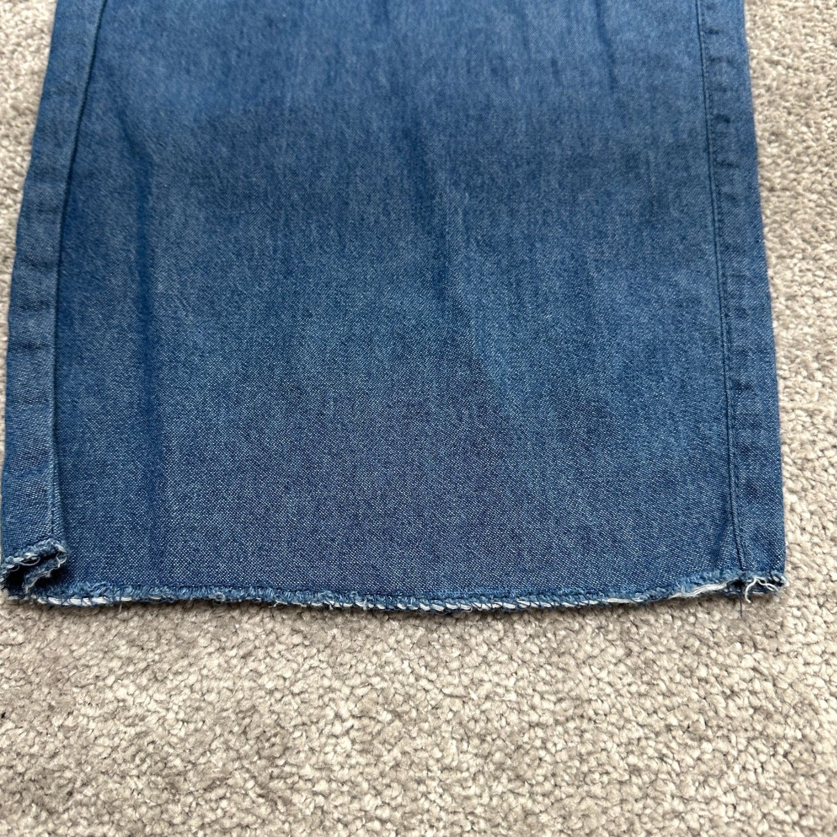 Vintage King Size Jeans Womens Tall 5XL Blue Denim Wide-Leg 51x38.5 Elastic Waist Button Zip 100% Cotton Modern Classic Vintage No Size 40" / US 18 - 4 Thumbnail