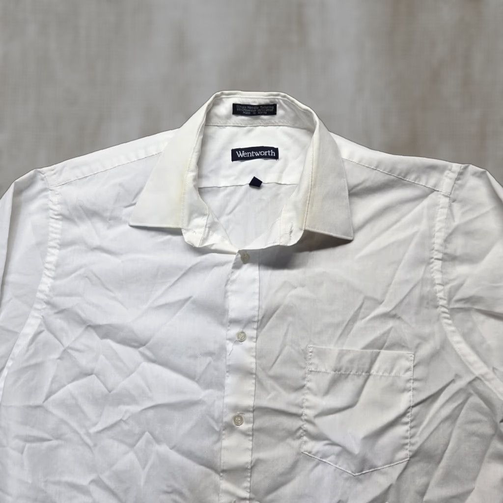 Vintage Wentworth Shirt Button-Up Adult Men's 16.5 White Long Sleeve Casual 16.5 32/33 Size US XL / EU 56 / 4 - 1 Thumbnail